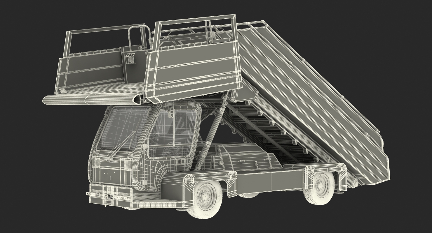 3D Passenger Boarding Stairs Car TLD ABS 580 Rigged model