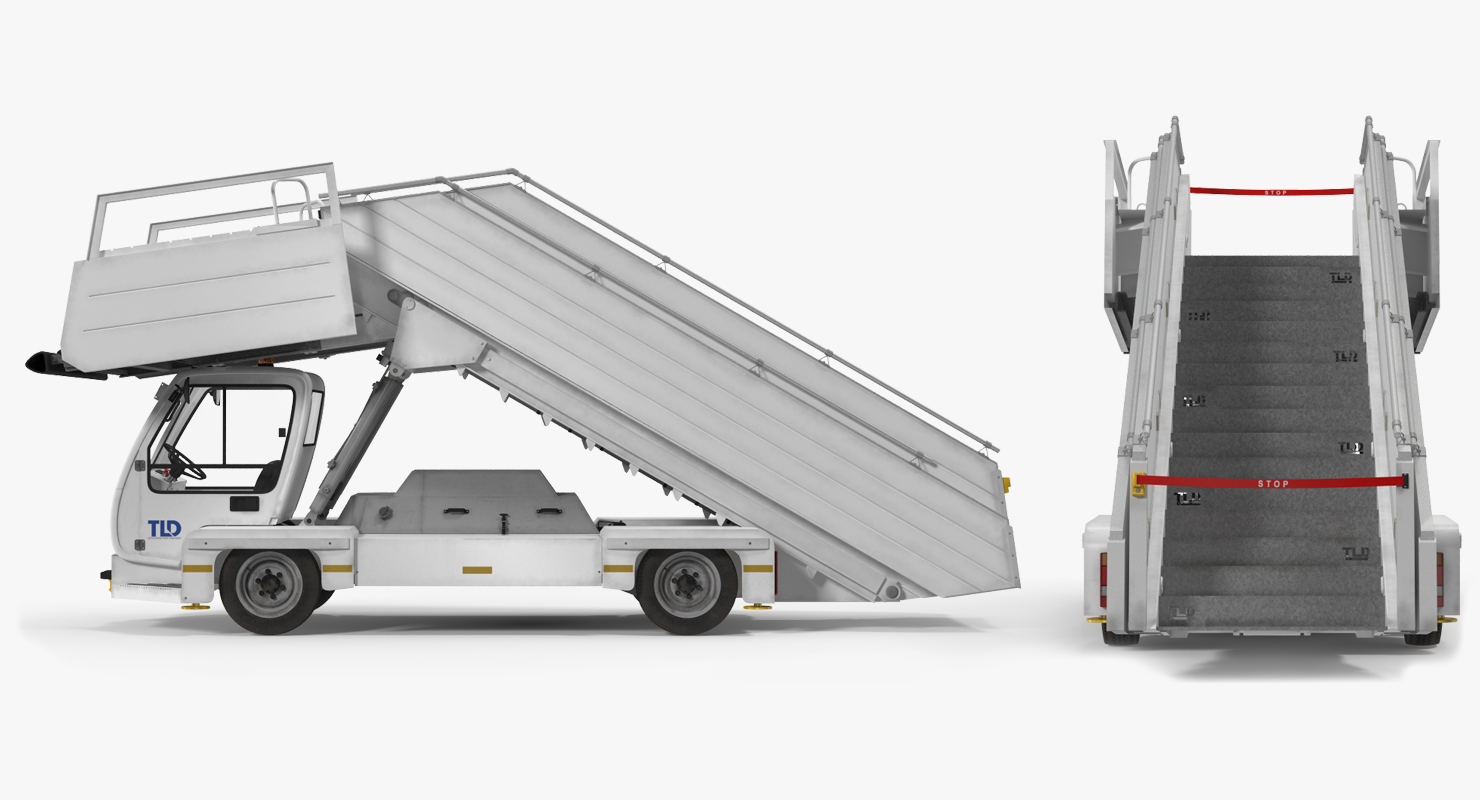 3D Passenger Boarding Stairs Car TLD ABS 580 Rigged model