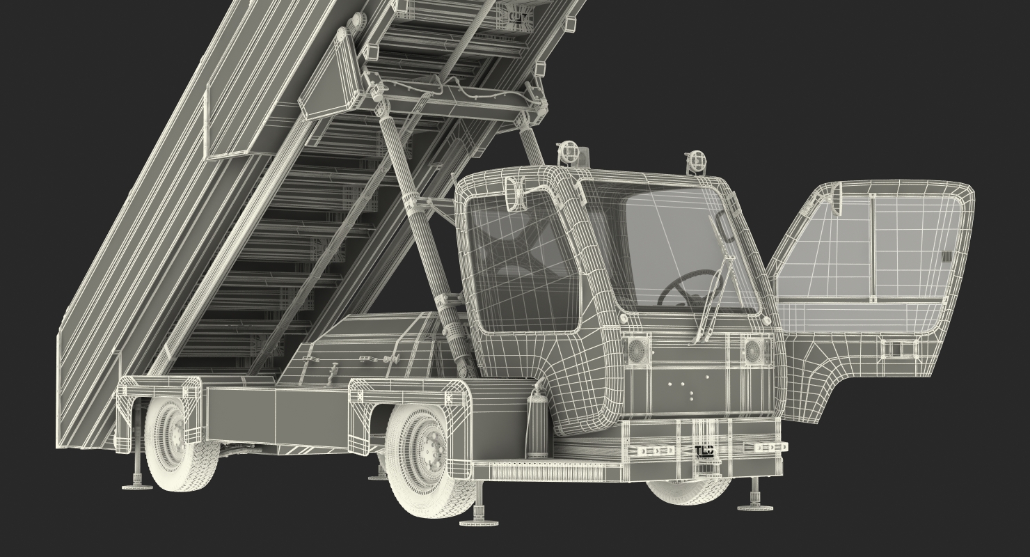 3D Passenger Boarding Stairs Car TLD ABS 580 Rigged model