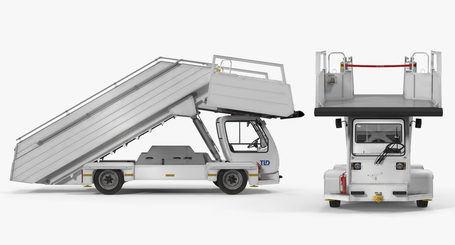 3D Passenger Boarding Stairs Car TLD ABS 580 Rigged model