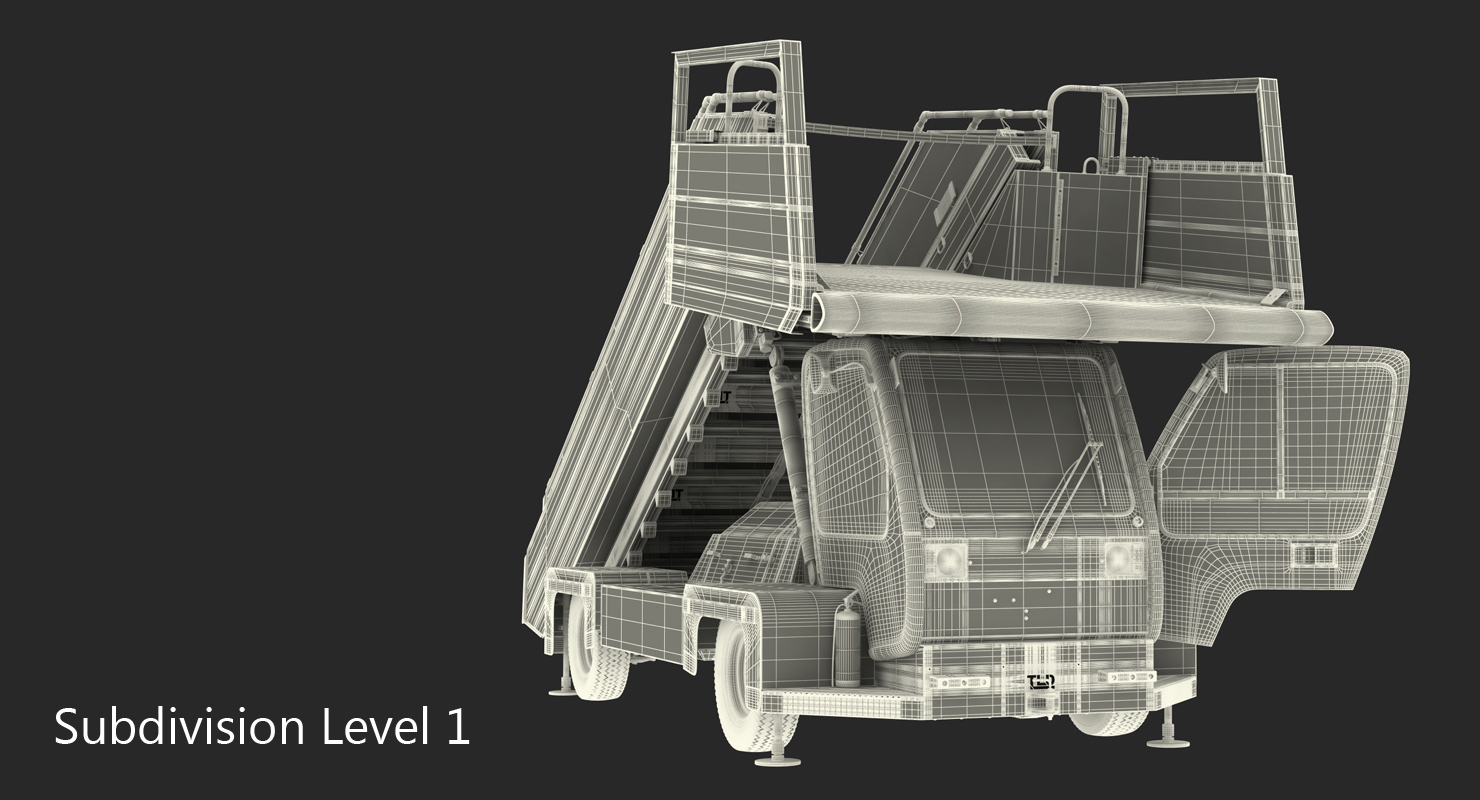 3D Passenger Boarding Stairs Car TLD ABS 580 Rigged model