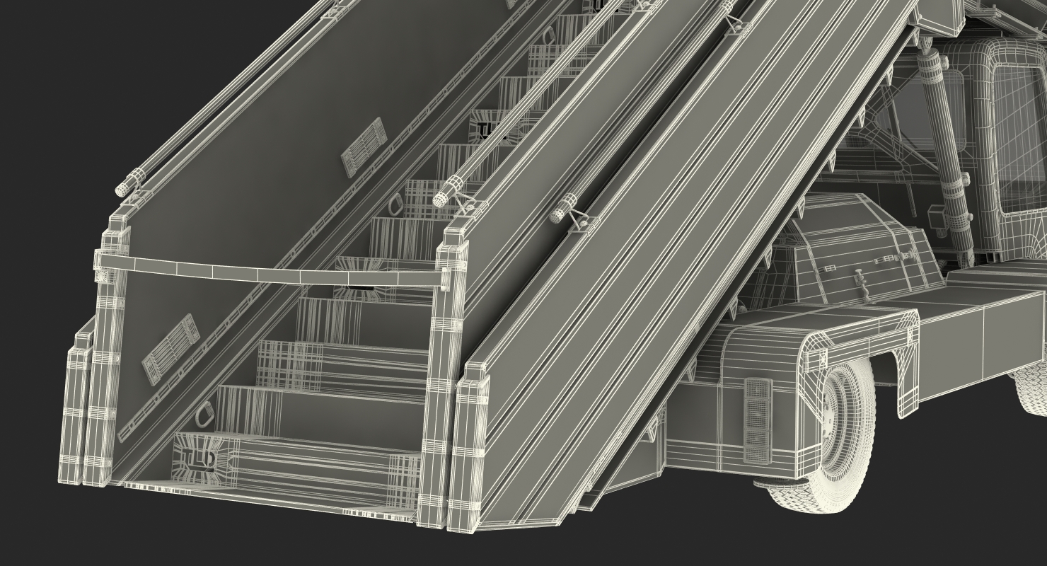 3D Passenger Boarding Stairs Car TLD ABS 580 Rigged model