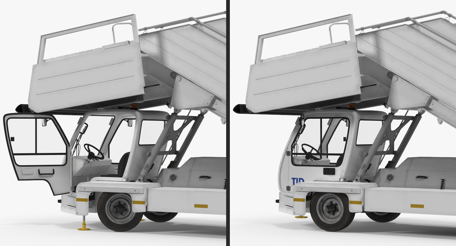 3D Passenger Boarding Stairs Car TLD ABS 580 Rigged model