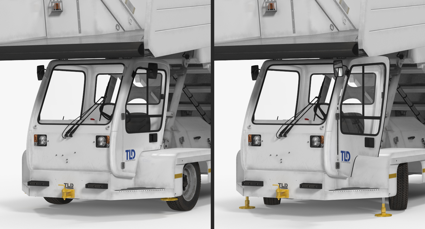 3D Passenger Boarding Stairs Car TLD ABS 580 Rigged model