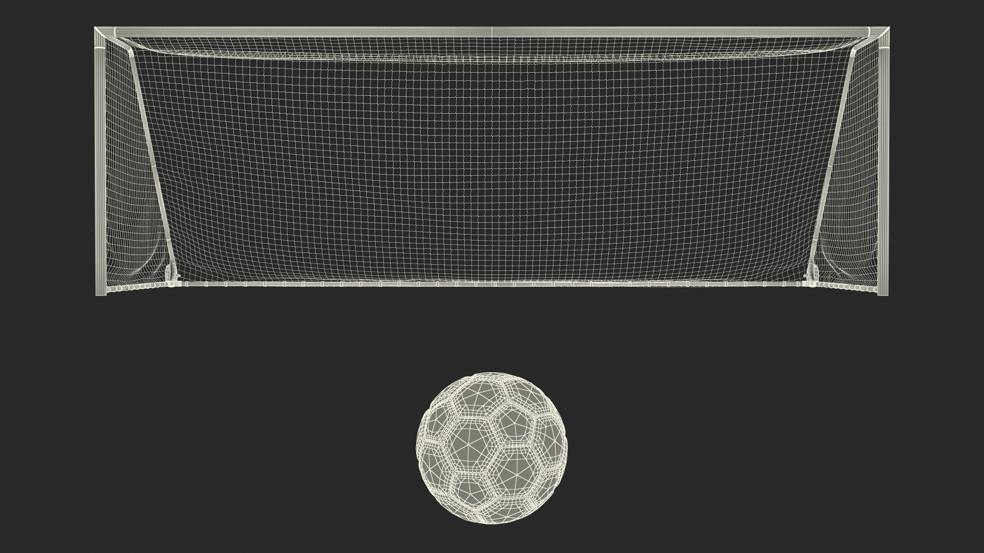 Animated Soccer Ball Hits the Goal 3D model