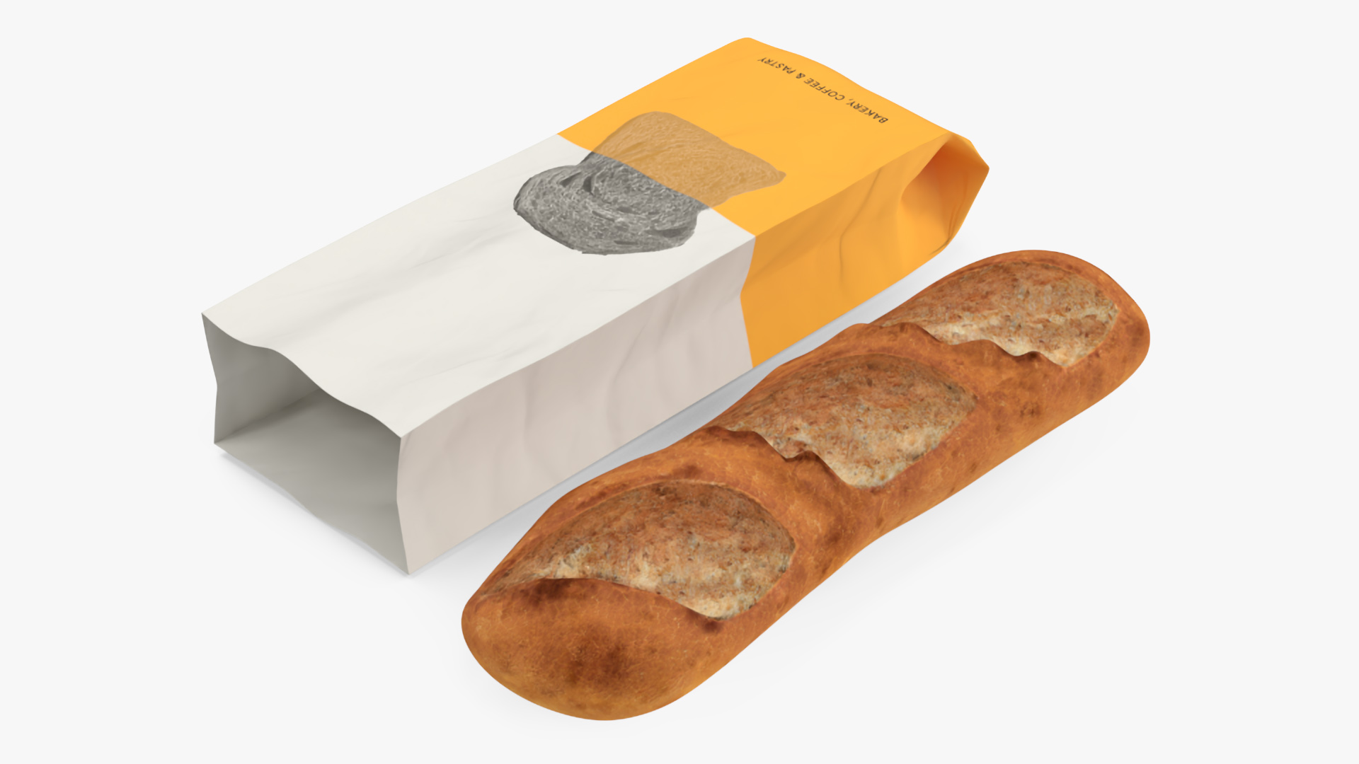 3D Paper Bread Bag White