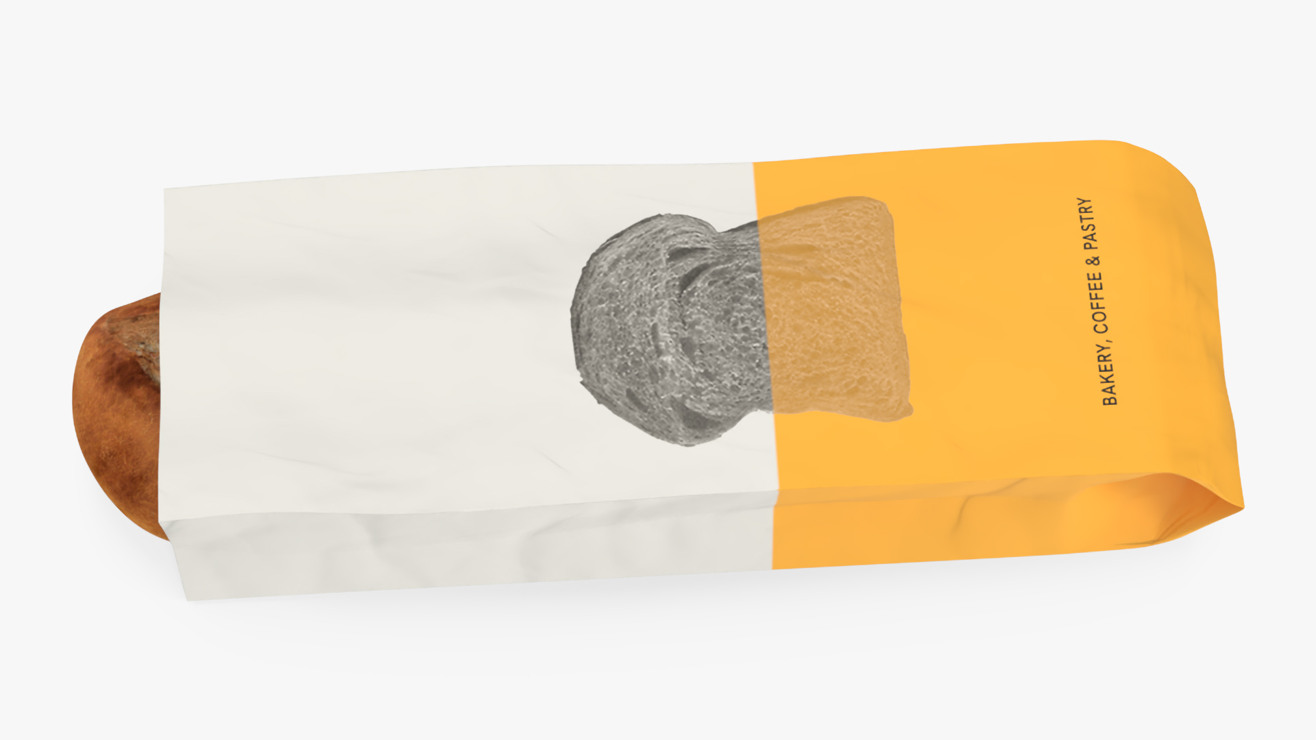 3D Paper Bread Bag White