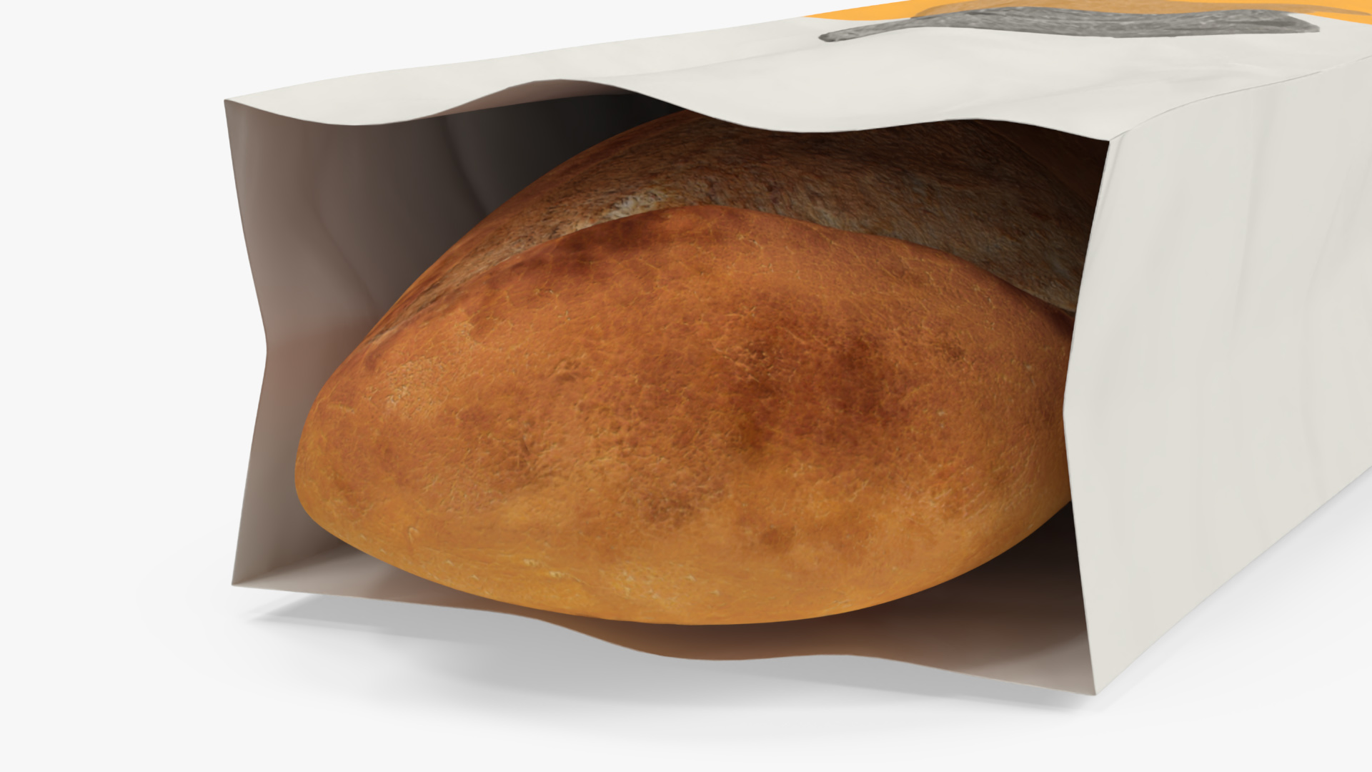 3D Paper Bread Bag White