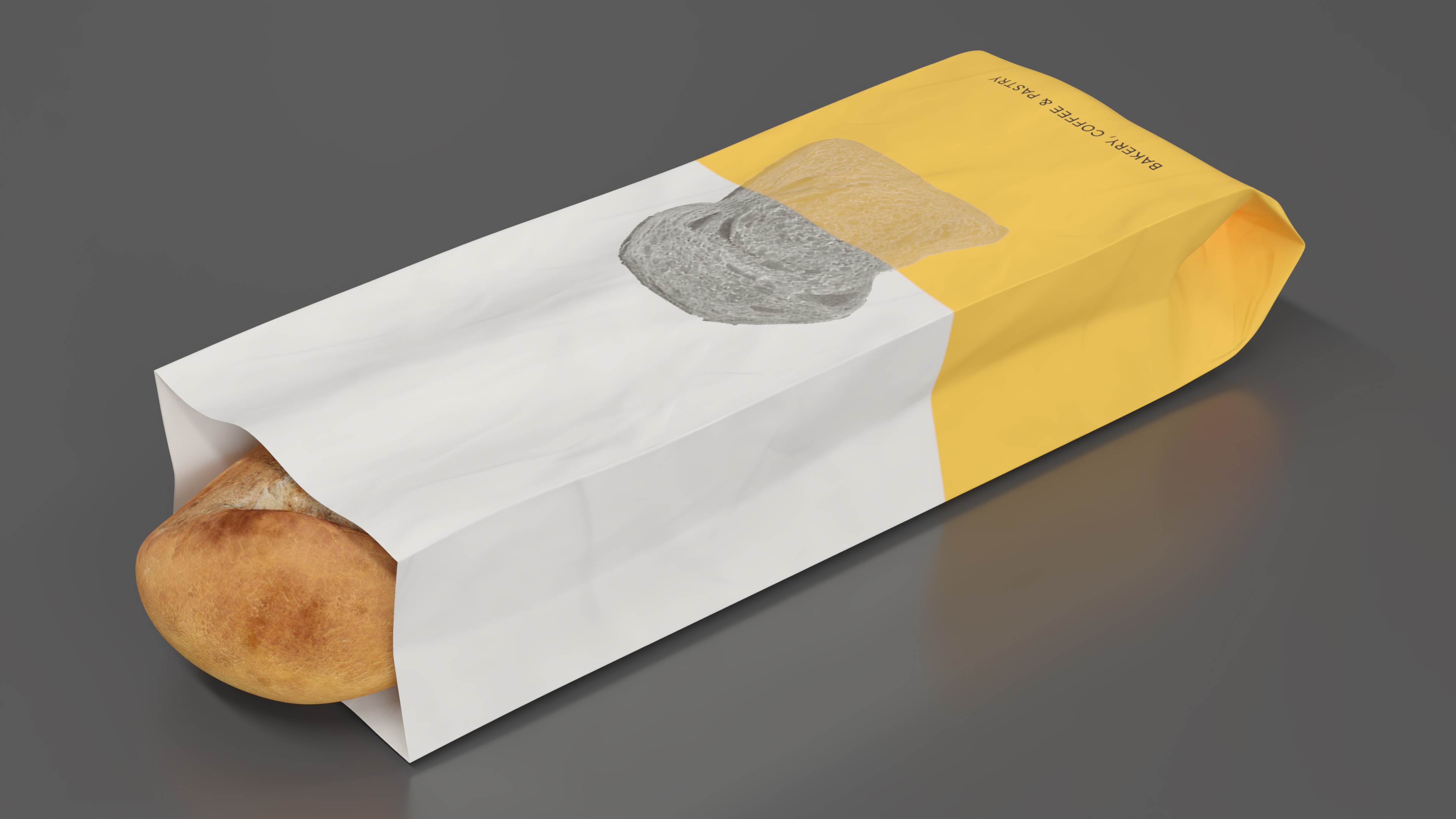 3D Paper Bread Bag White