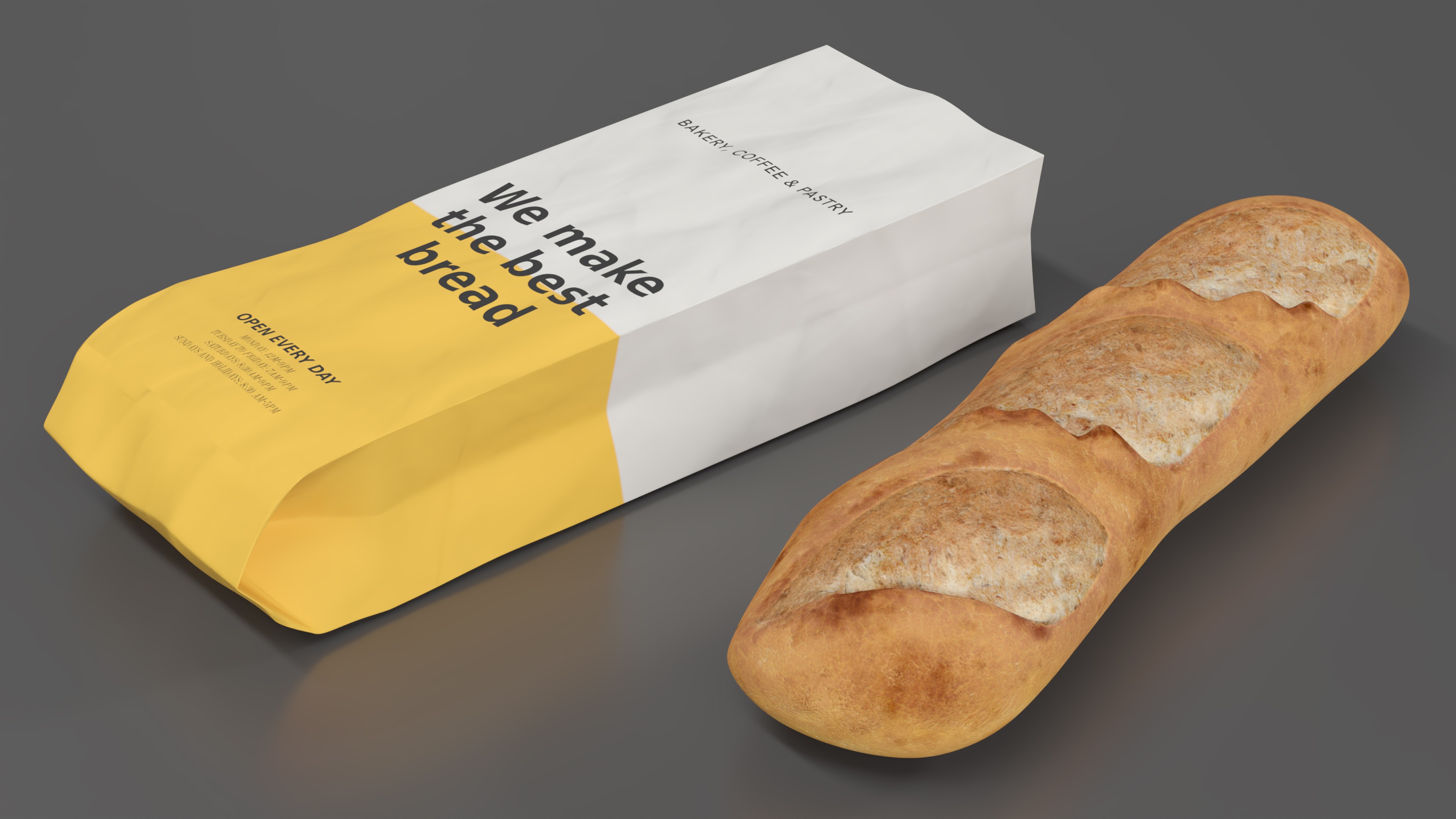 3D Paper Bread Bag White