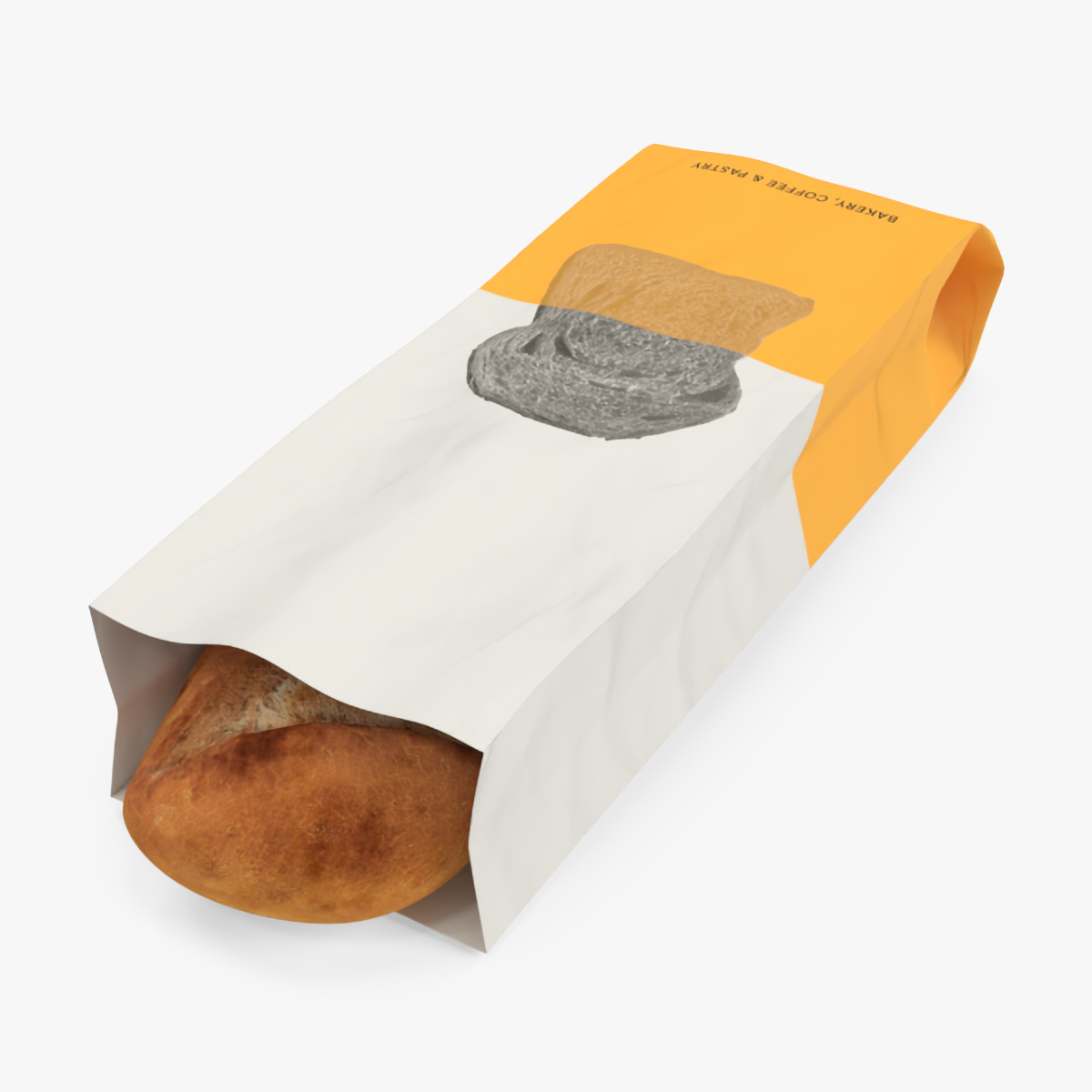 3D Paper Bread Bag White