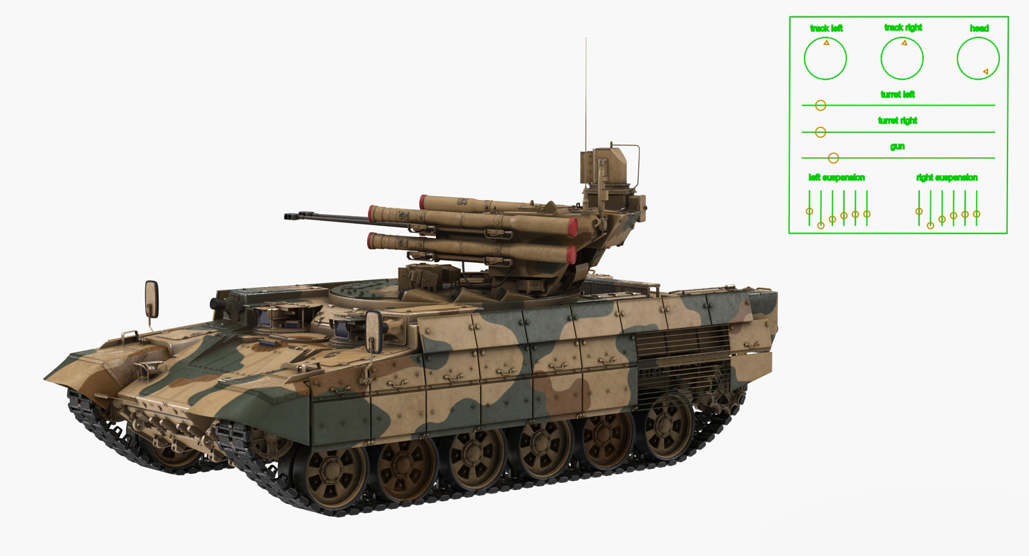 Russian Armored Fighting Vehicle BMPT Rigged 3D model