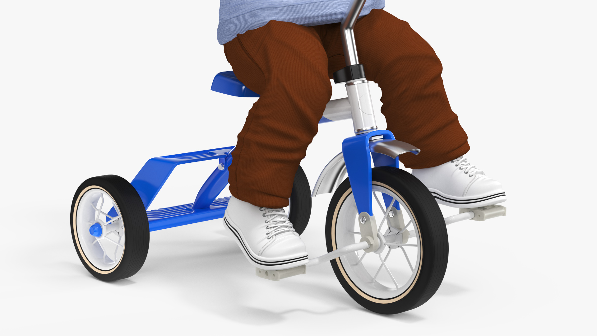 One Year Old Toddler on a Tricycle 3D model