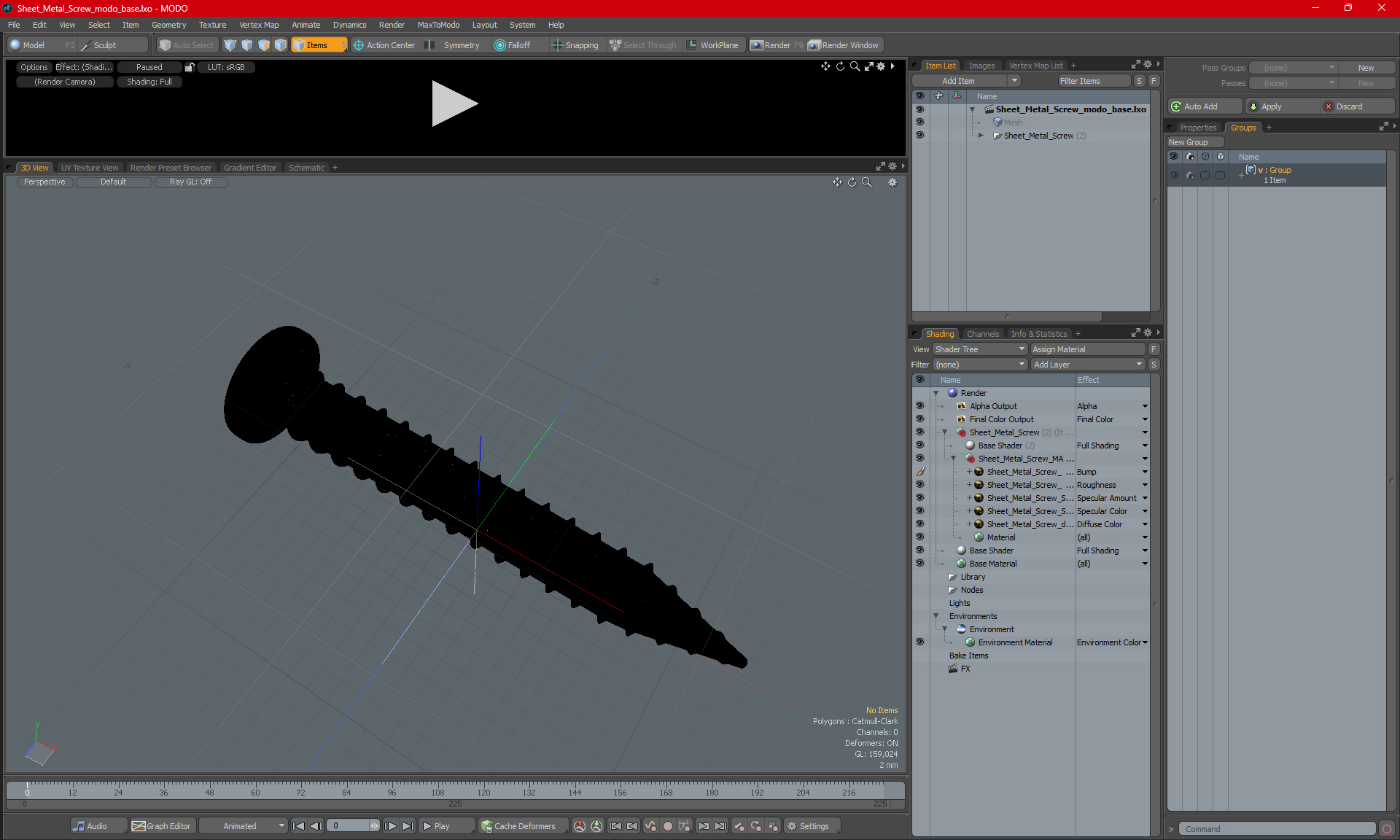 Sheet Metal Screw 3D