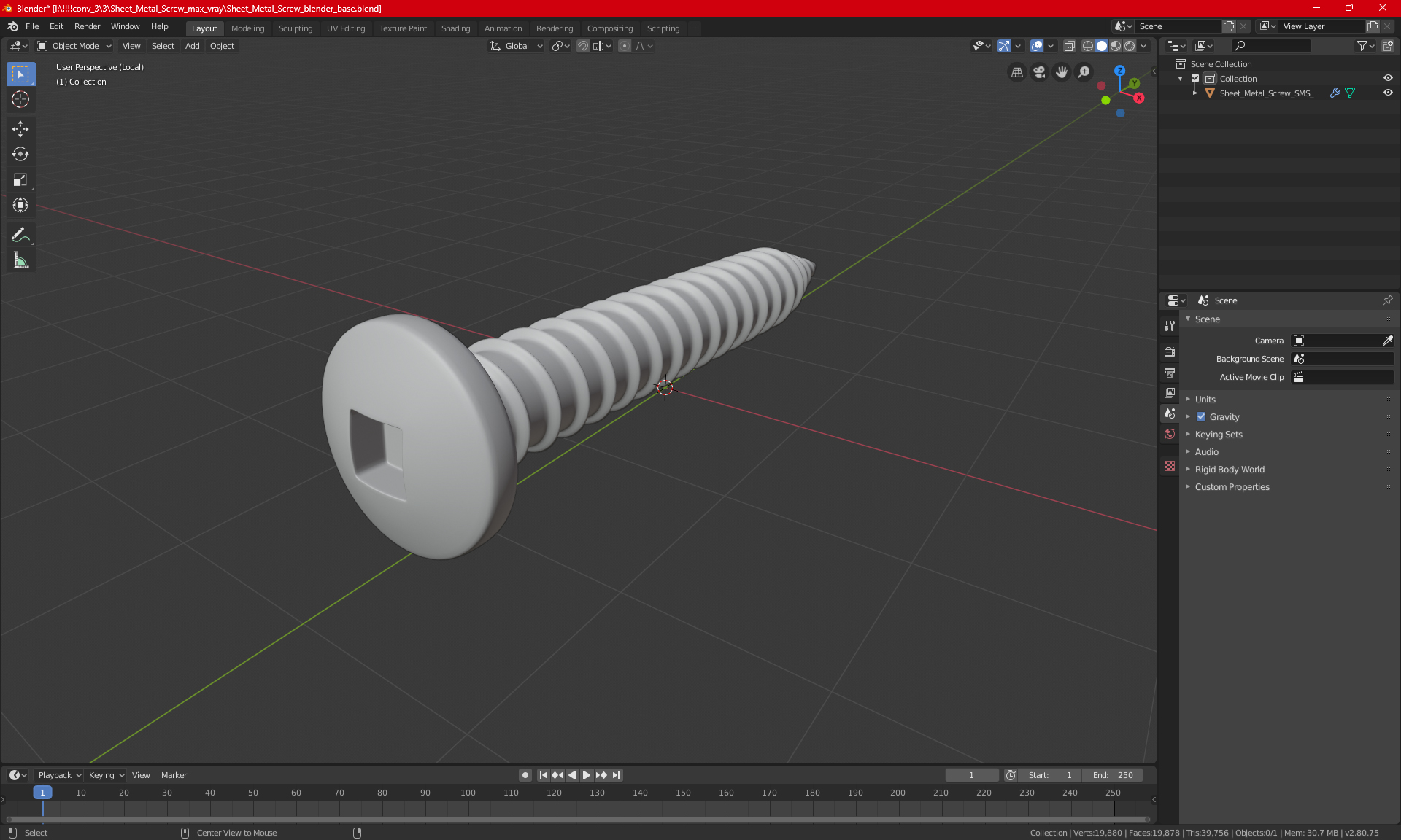 Sheet Metal Screw 3D
