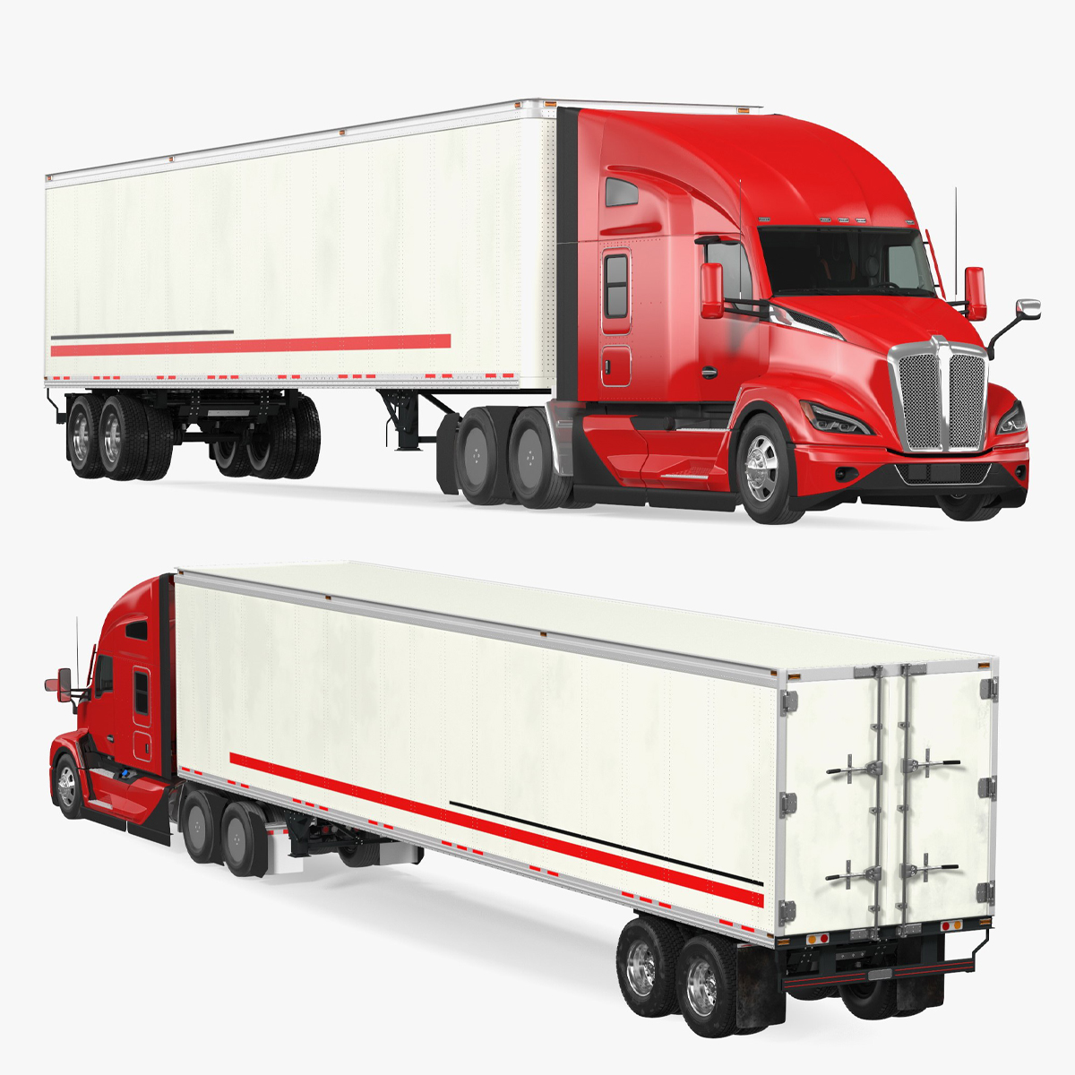 Next Generation Truck with Semi Trailer 3D model preview