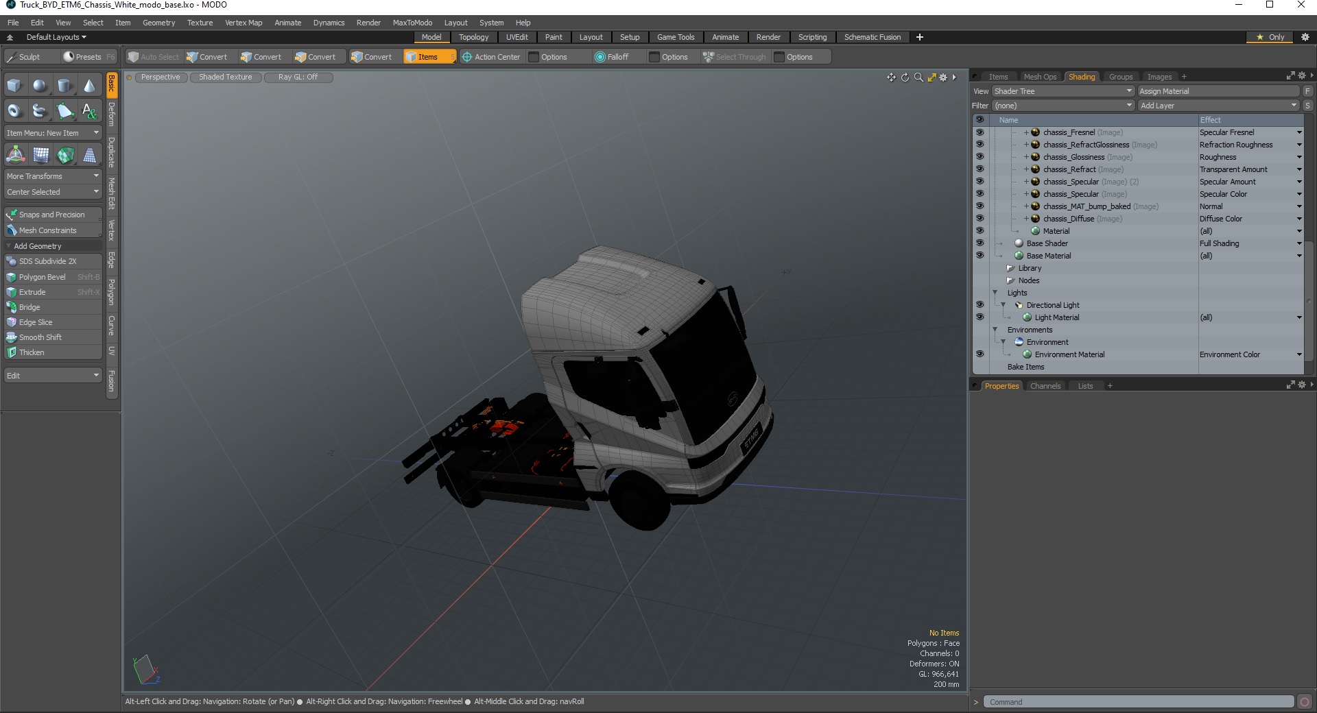 3D Truck BYD ETM6 Chassis White model