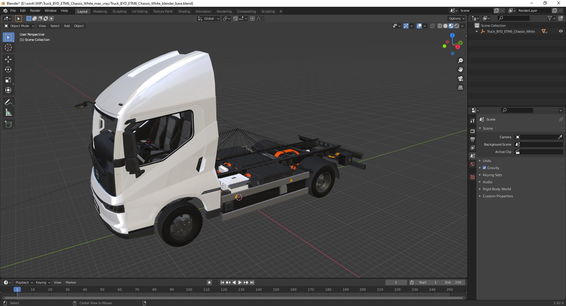 3D Truck BYD ETM6 Chassis White model