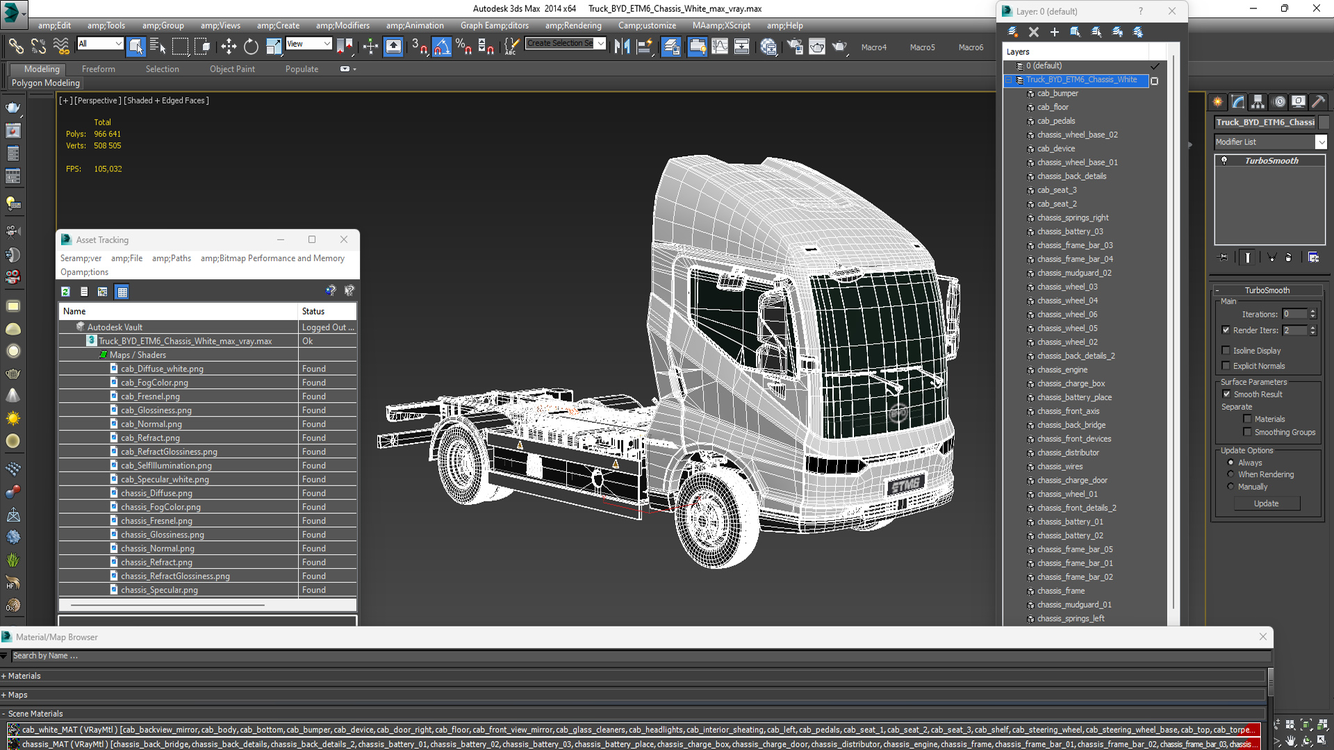 3D Truck BYD ETM6 Chassis White model
