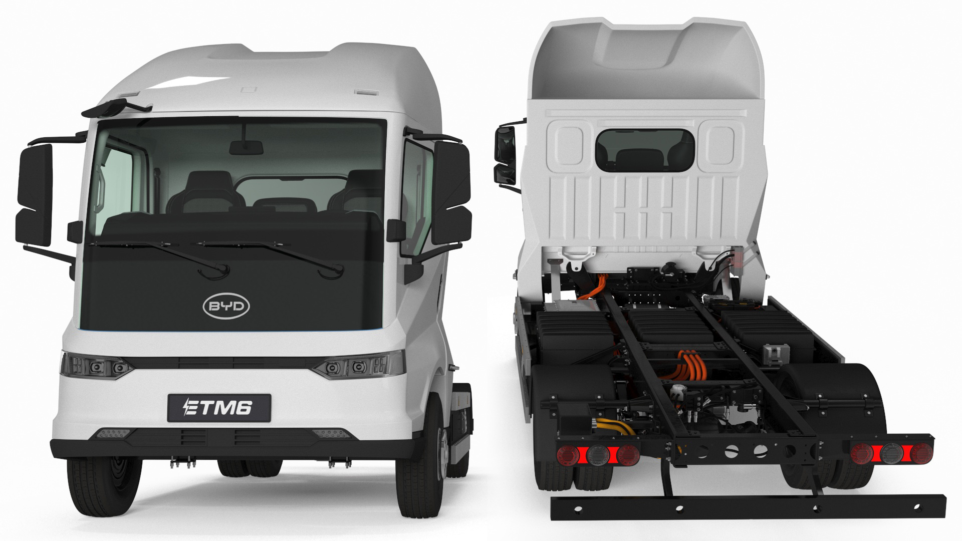 3D Truck BYD ETM6 Chassis White model