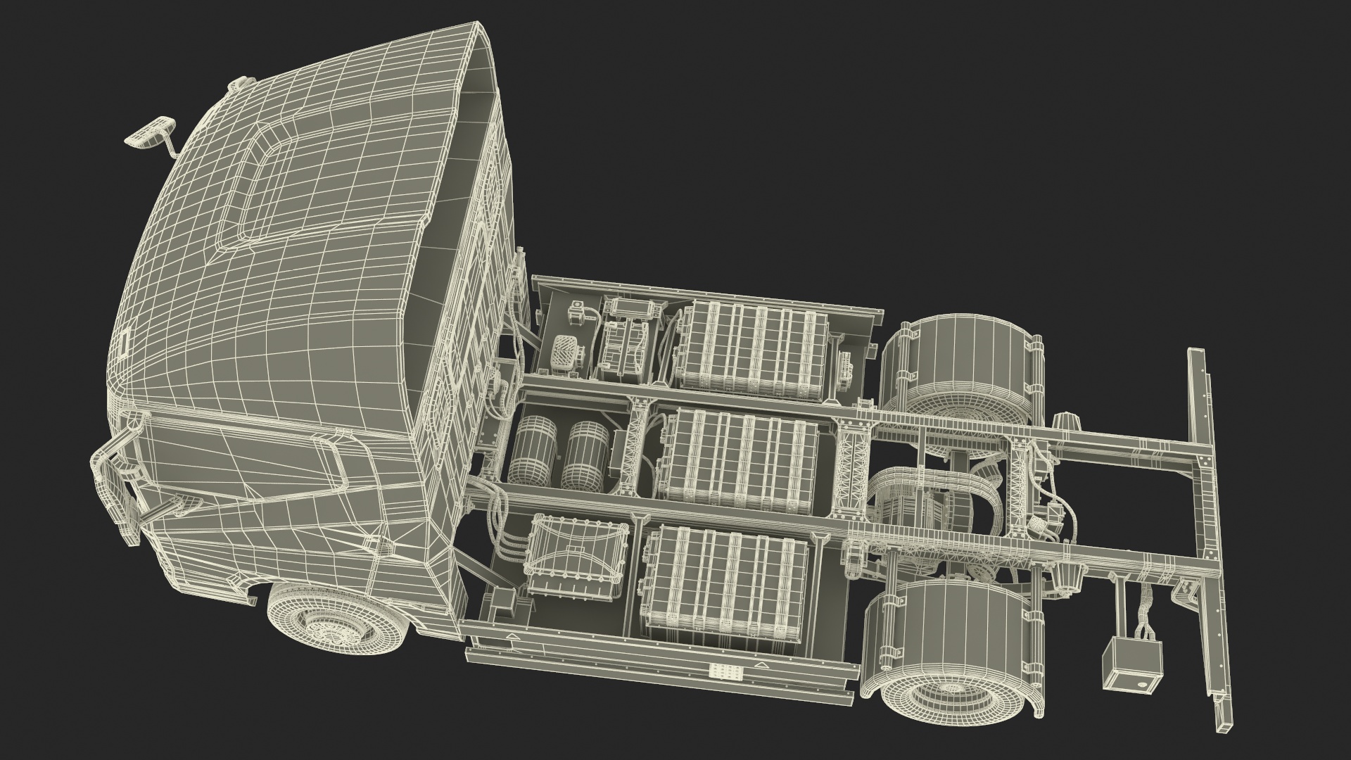 3D Truck BYD ETM6 Chassis White model