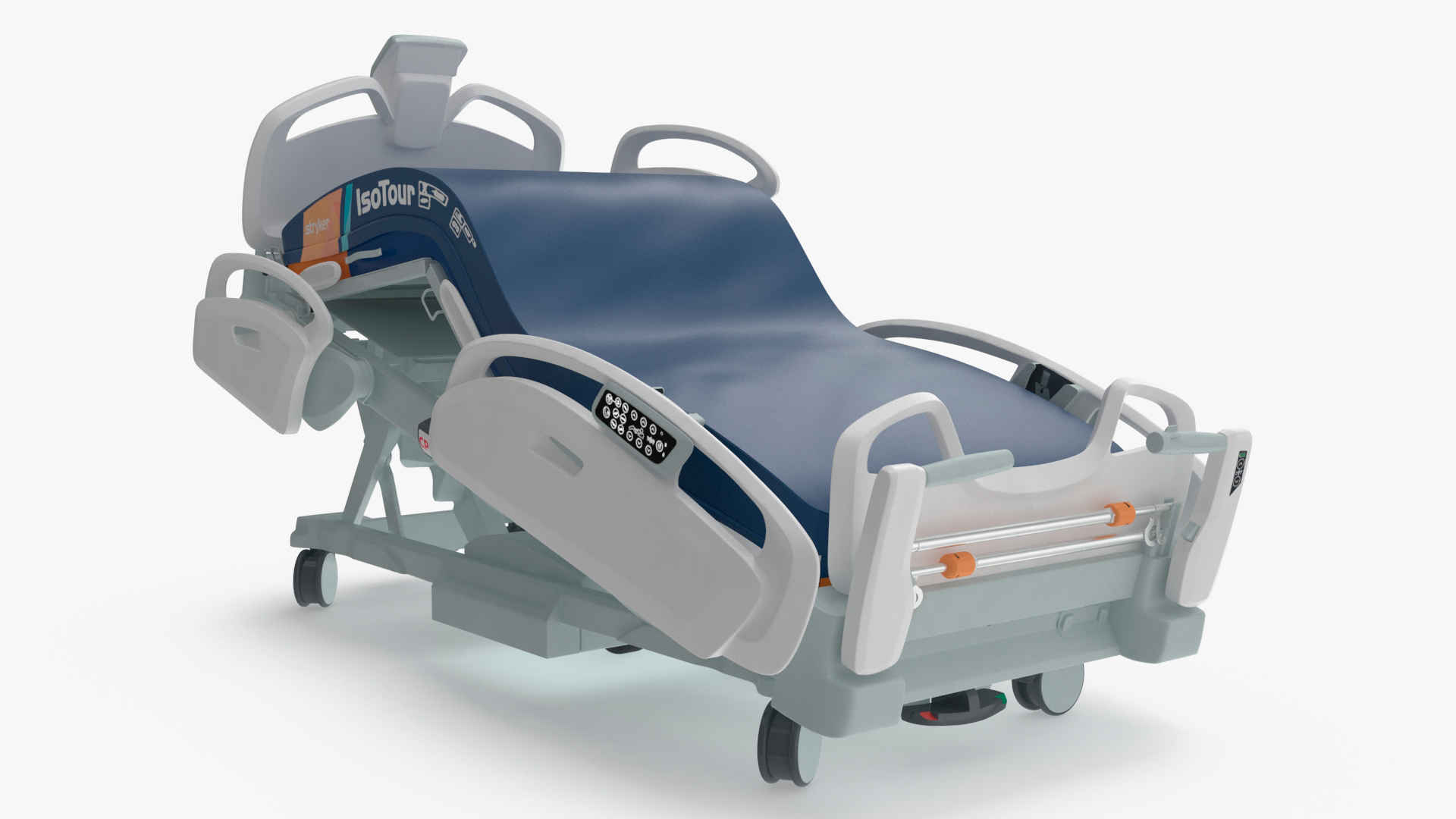 Stryker Procuity ZM Smart Hospital Bed Rigged for Cinema 4D 3D model