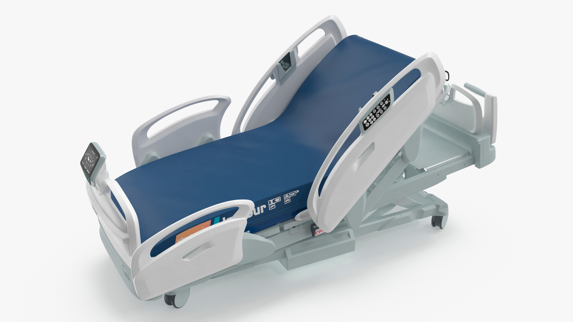 Stryker Procuity ZM Smart Hospital Bed Rigged for Cinema 4D 3D model