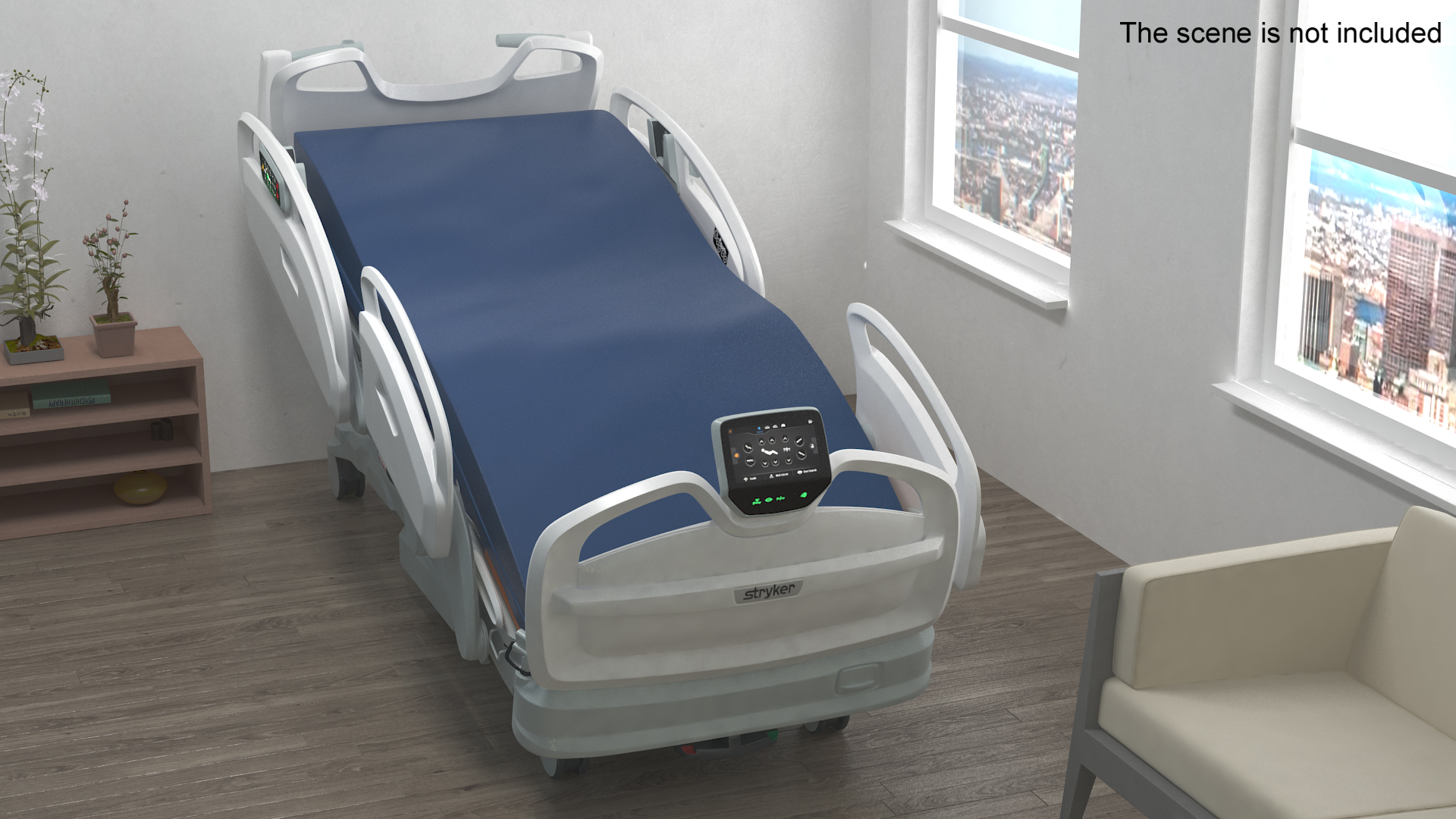 Stryker Procuity ZM Smart Hospital Bed Rigged for Cinema 4D 3D model