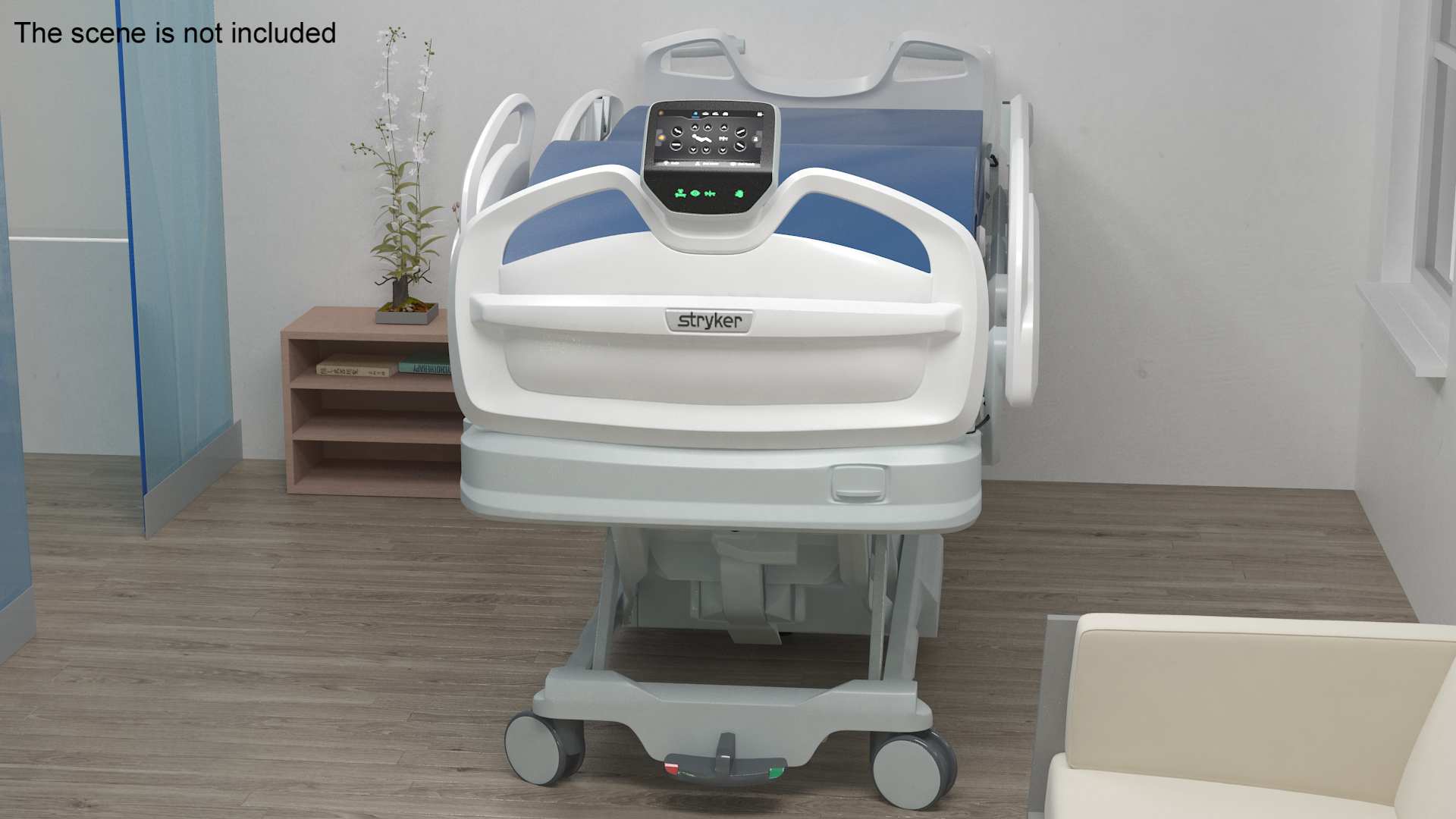 Stryker Procuity ZM Smart Hospital Bed Rigged for Cinema 4D 3D model