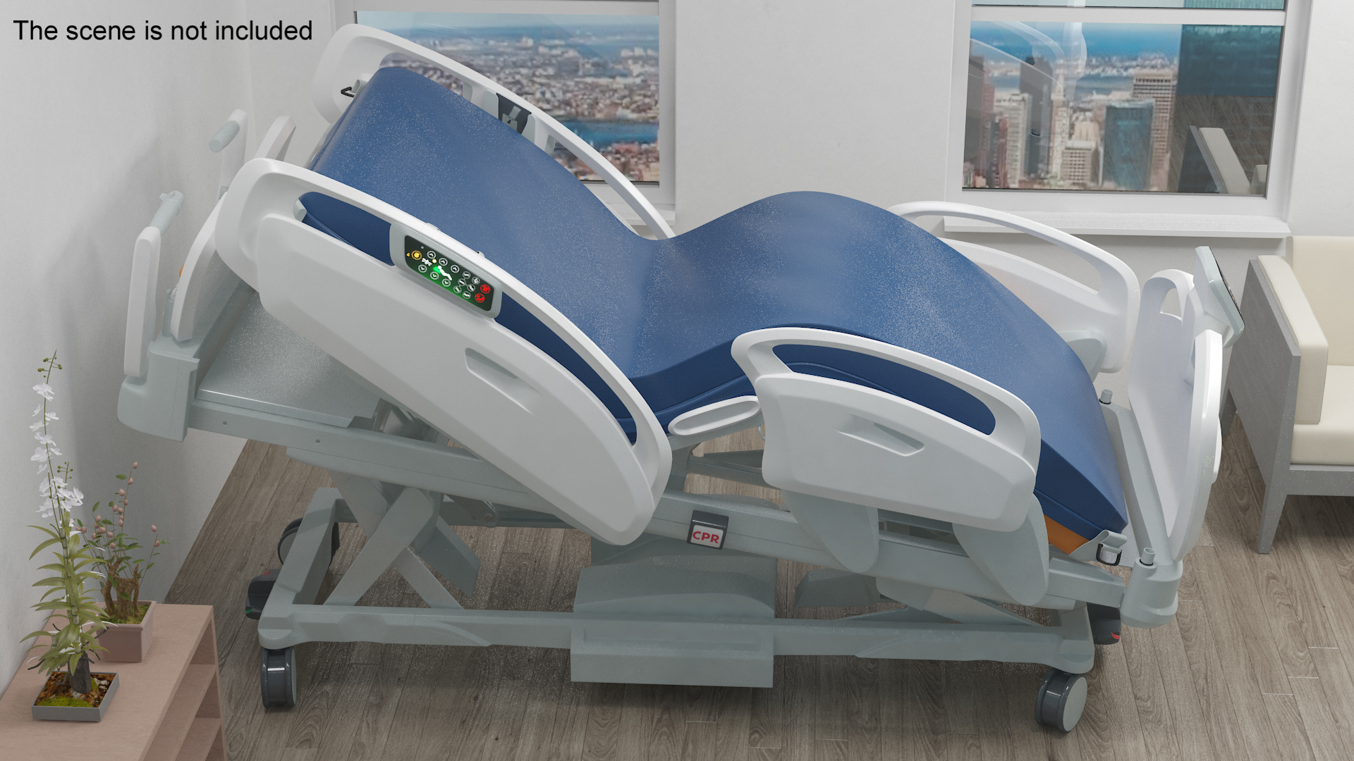 Stryker Procuity ZM Smart Hospital Bed Rigged for Cinema 4D 3D model
