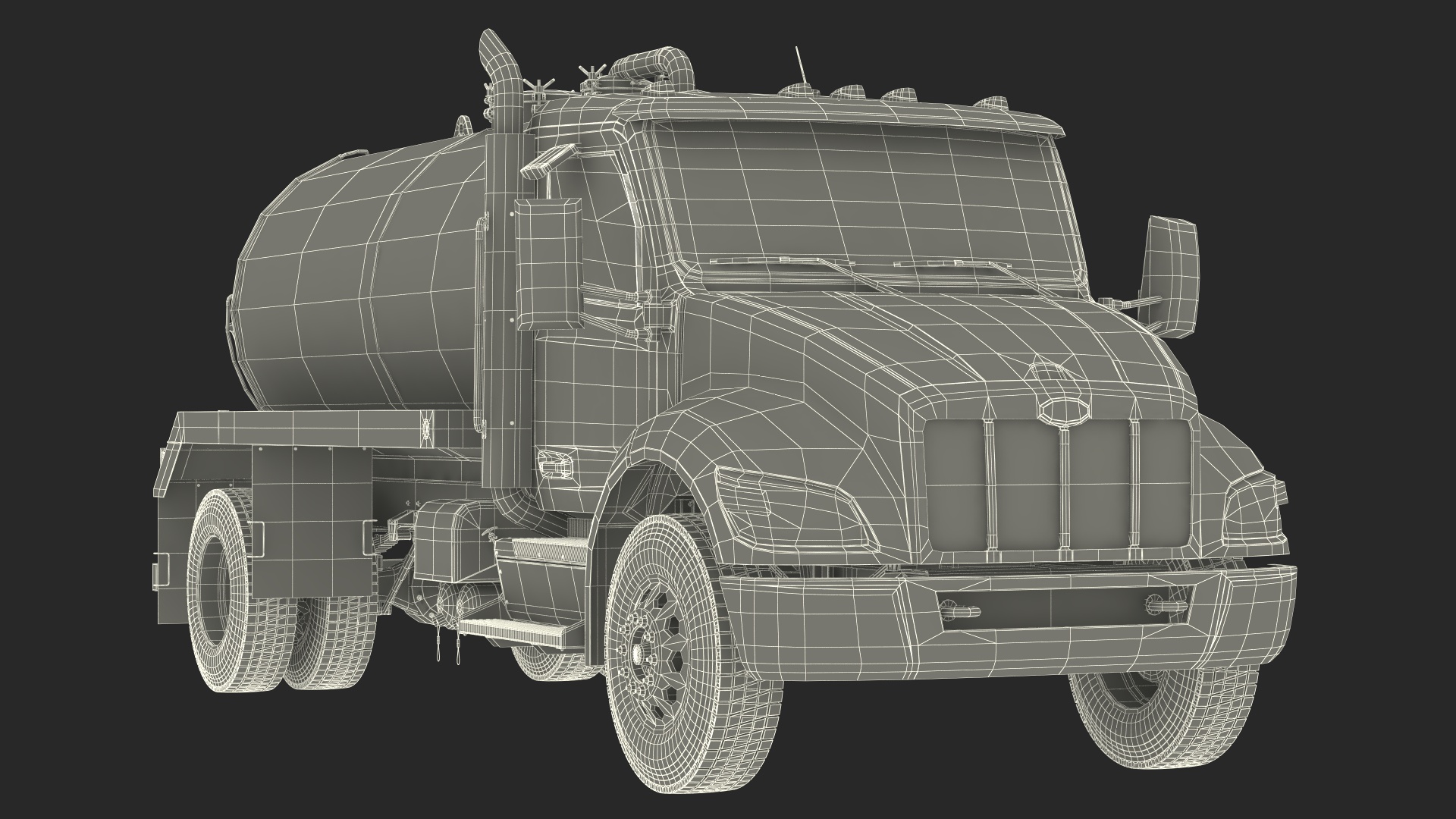 Peterbilt 537 White Vacuum Truck 3D
