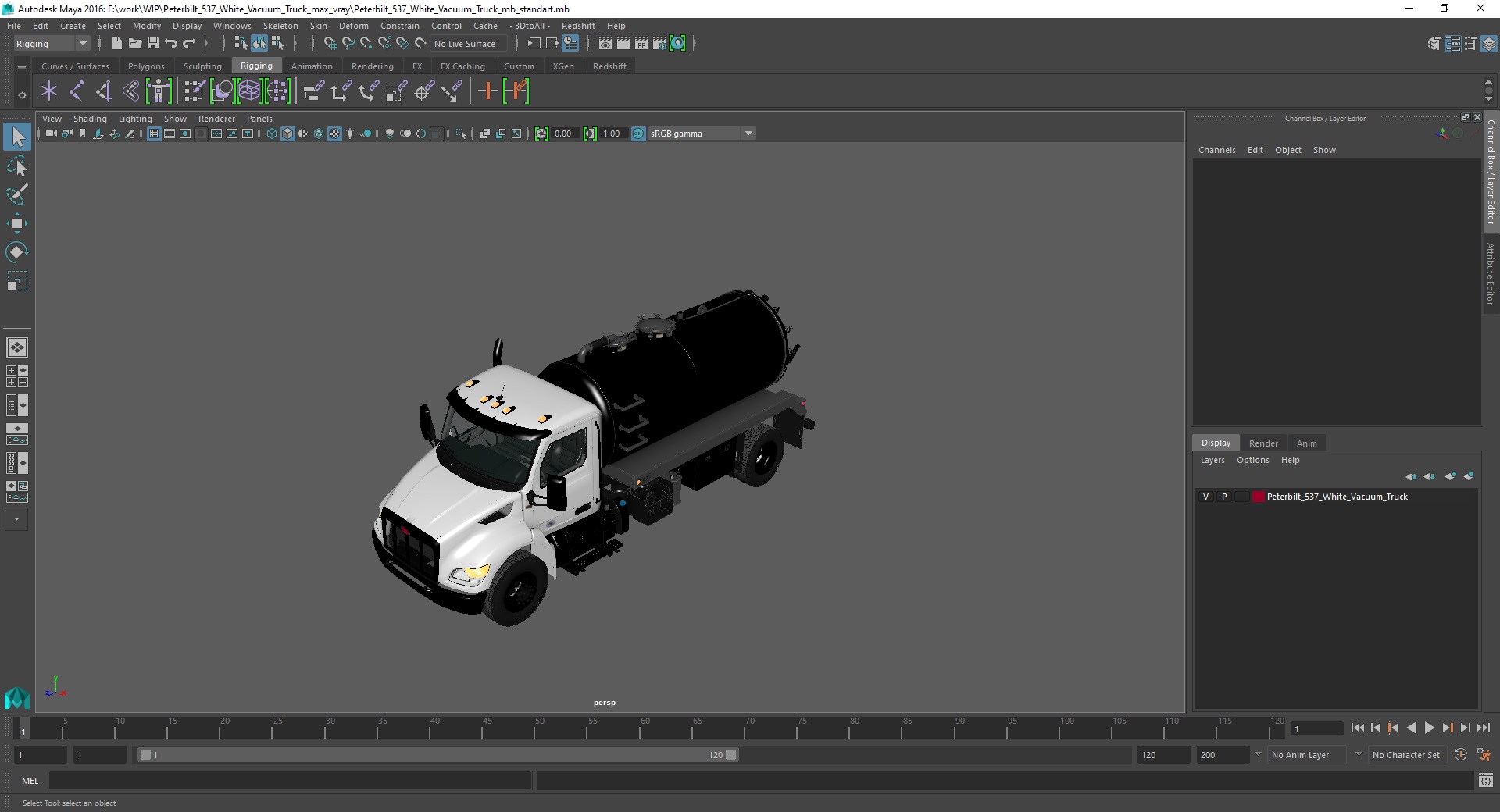 Peterbilt 537 White Vacuum Truck 3D