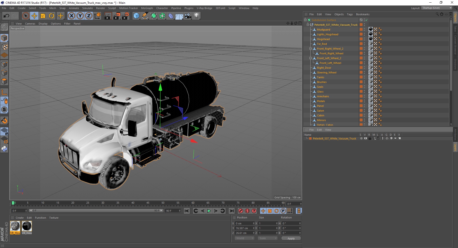 Peterbilt 537 White Vacuum Truck 3D