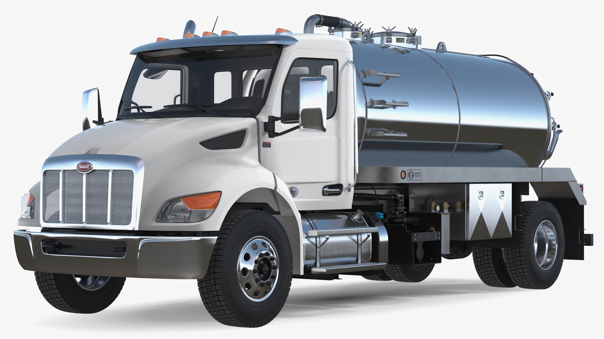Peterbilt 537 White Vacuum Truck 3D