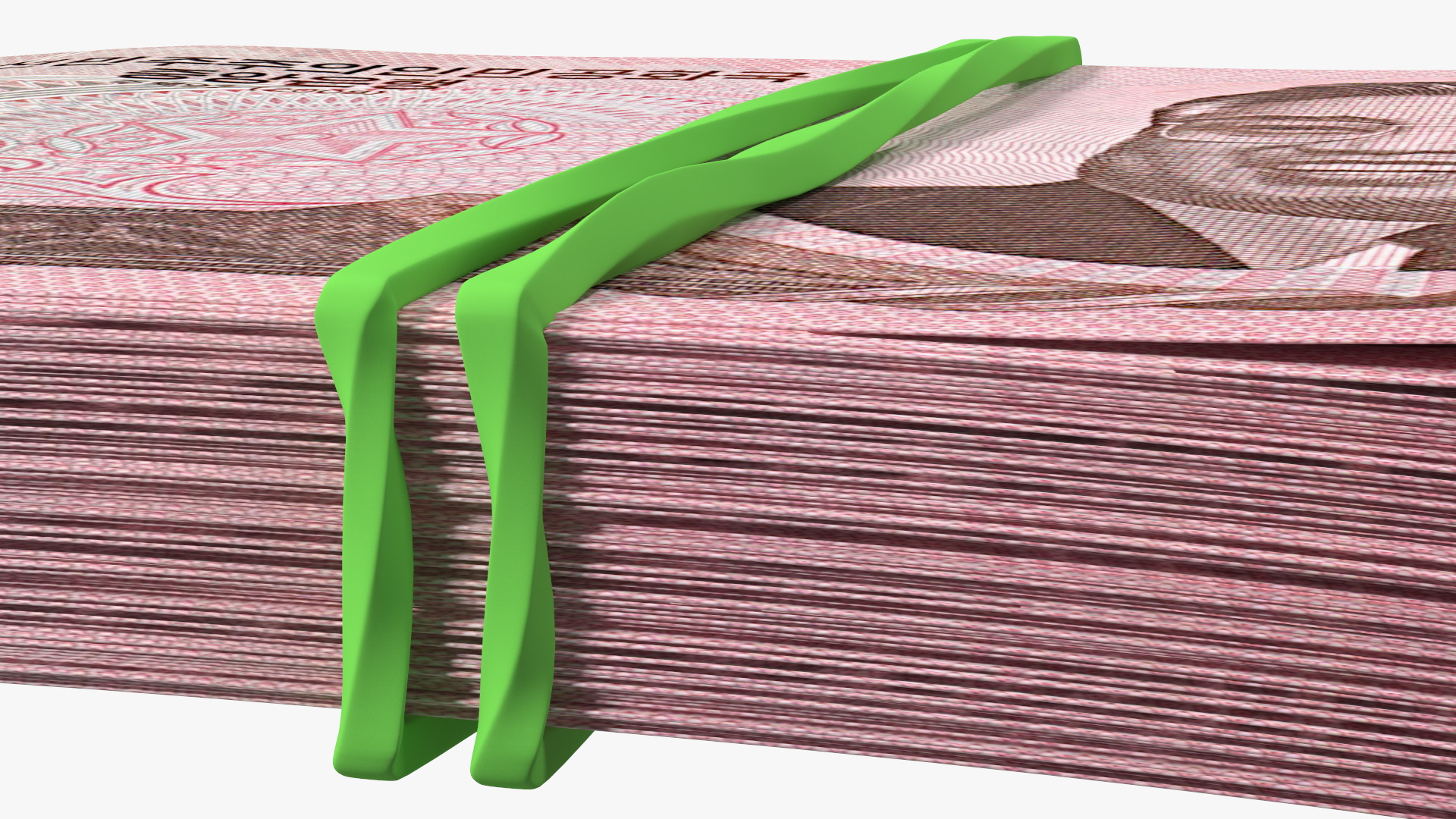3D Rubber Band Stack of North Korea 5000 Won 2008