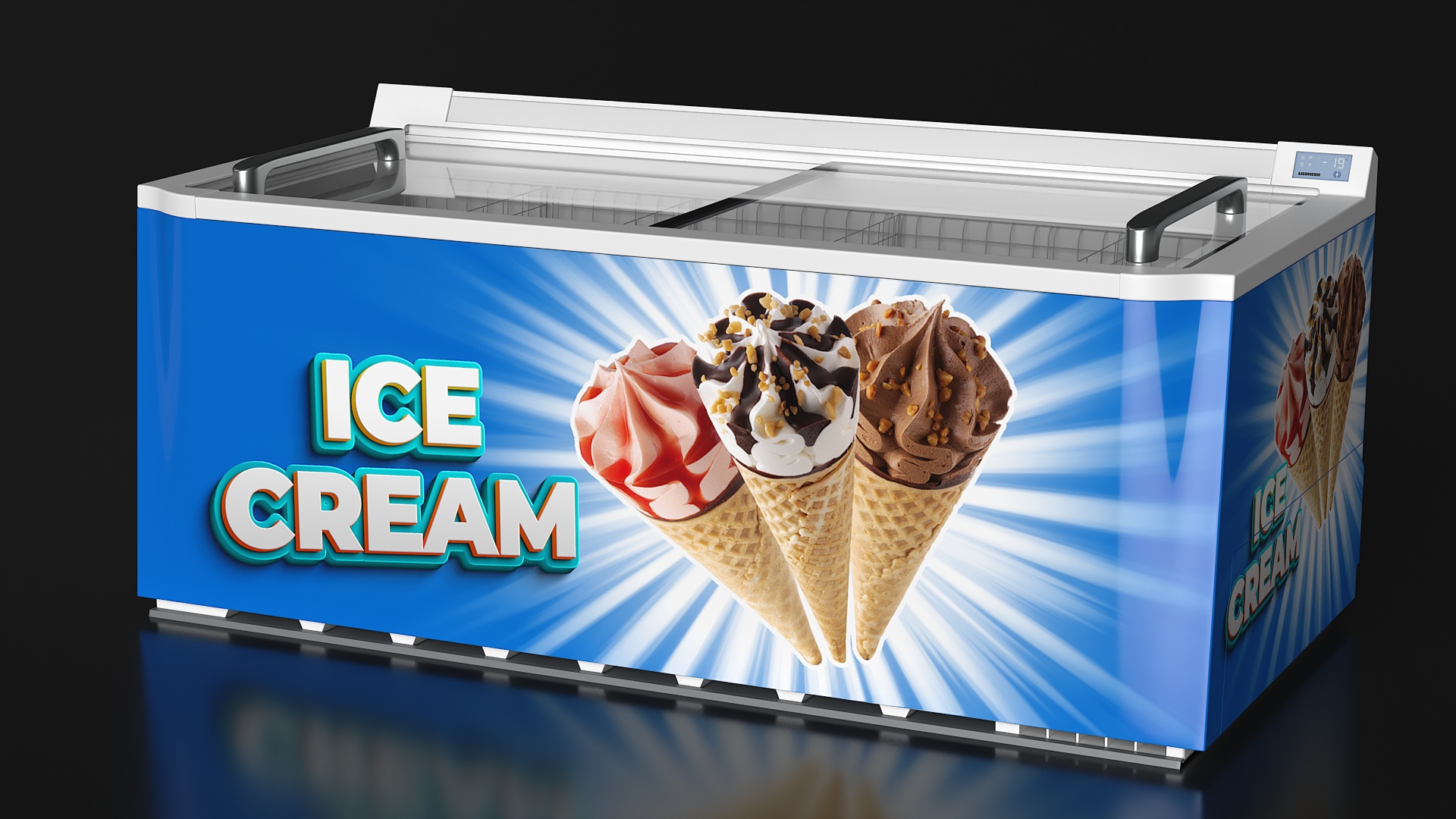 3D model Frosted Ice Cream Freezer