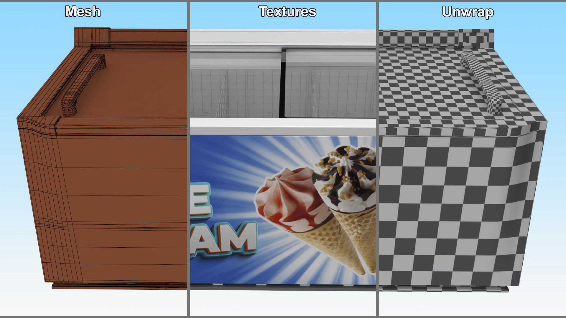 3D model Frosted Ice Cream Freezer