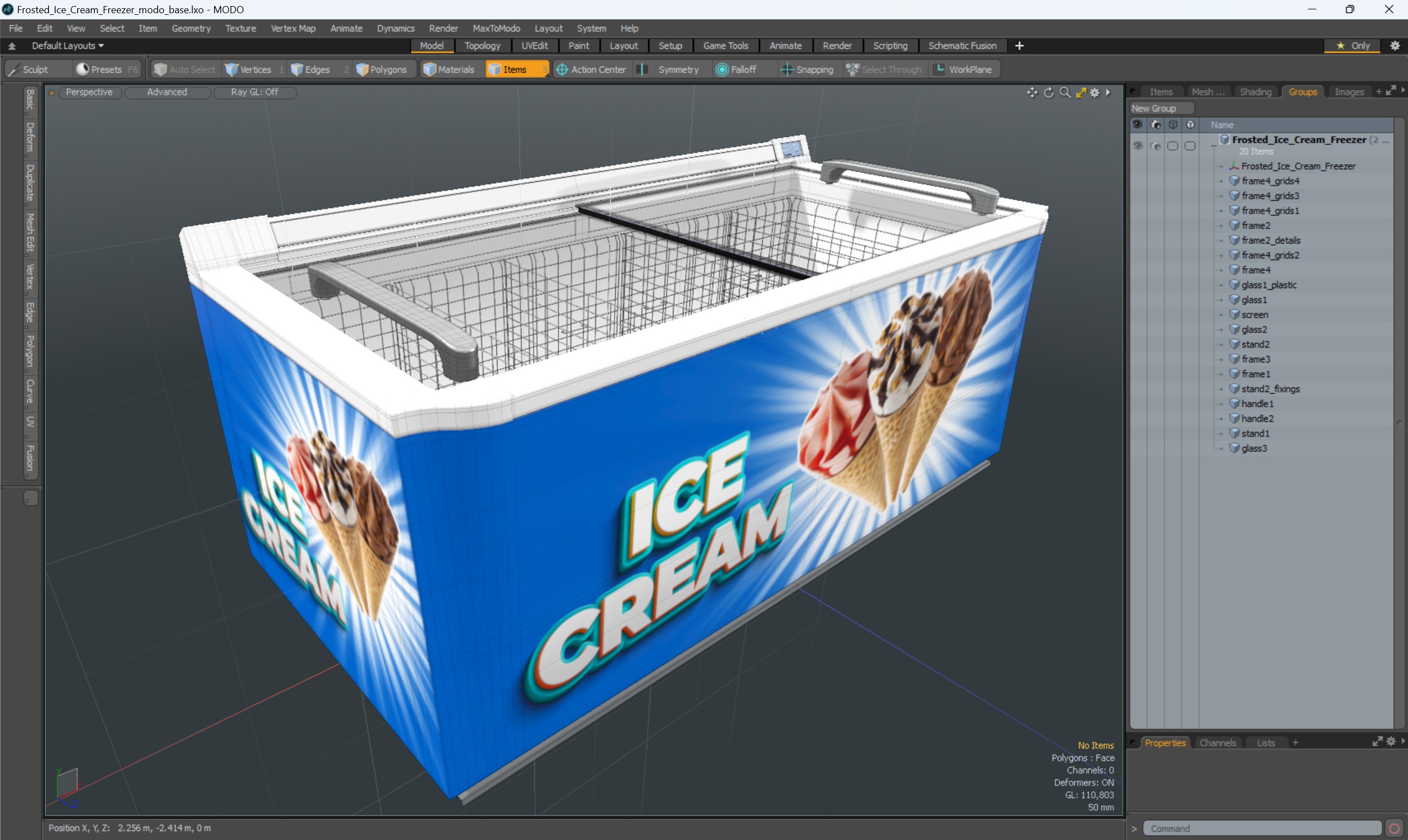 3D model Frosted Ice Cream Freezer