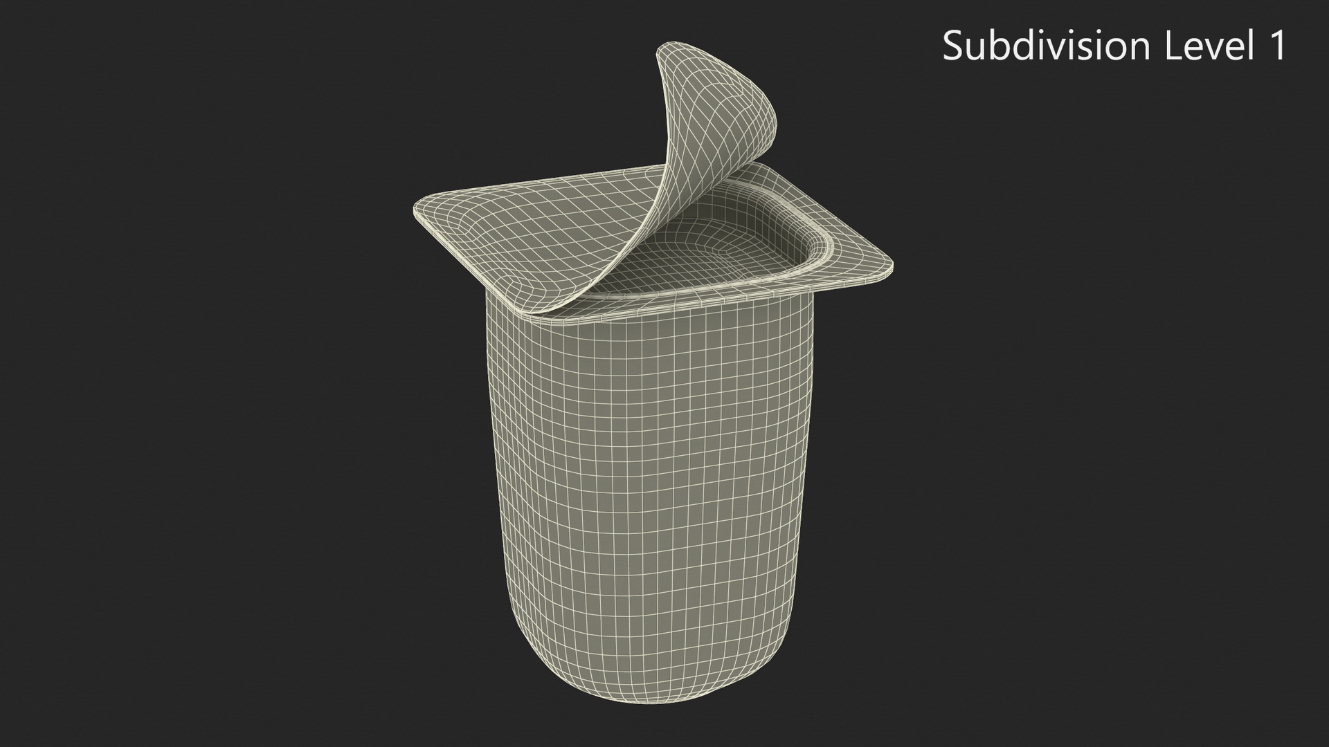 3D Yogurt Cup Half-open Strawberry Mockup model