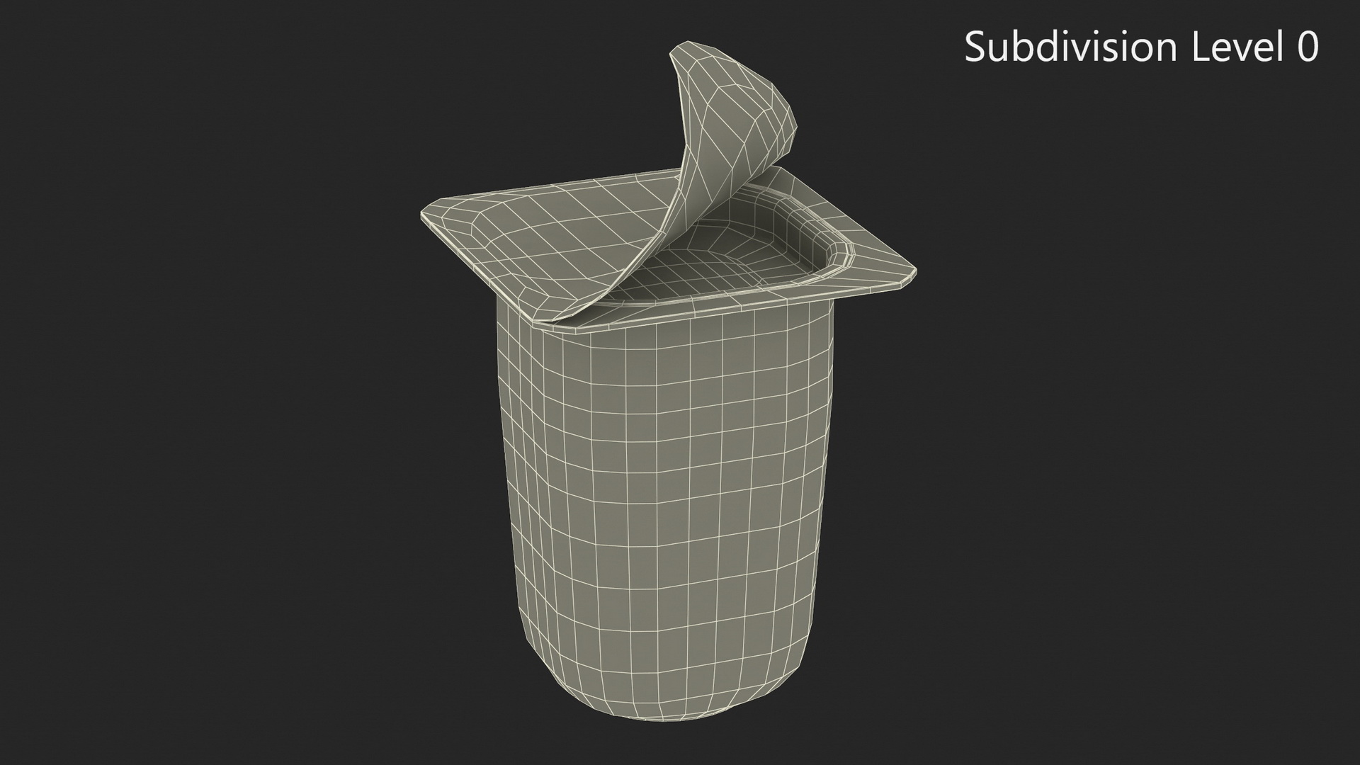 3D Yogurt Cup Half-open Strawberry Mockup model