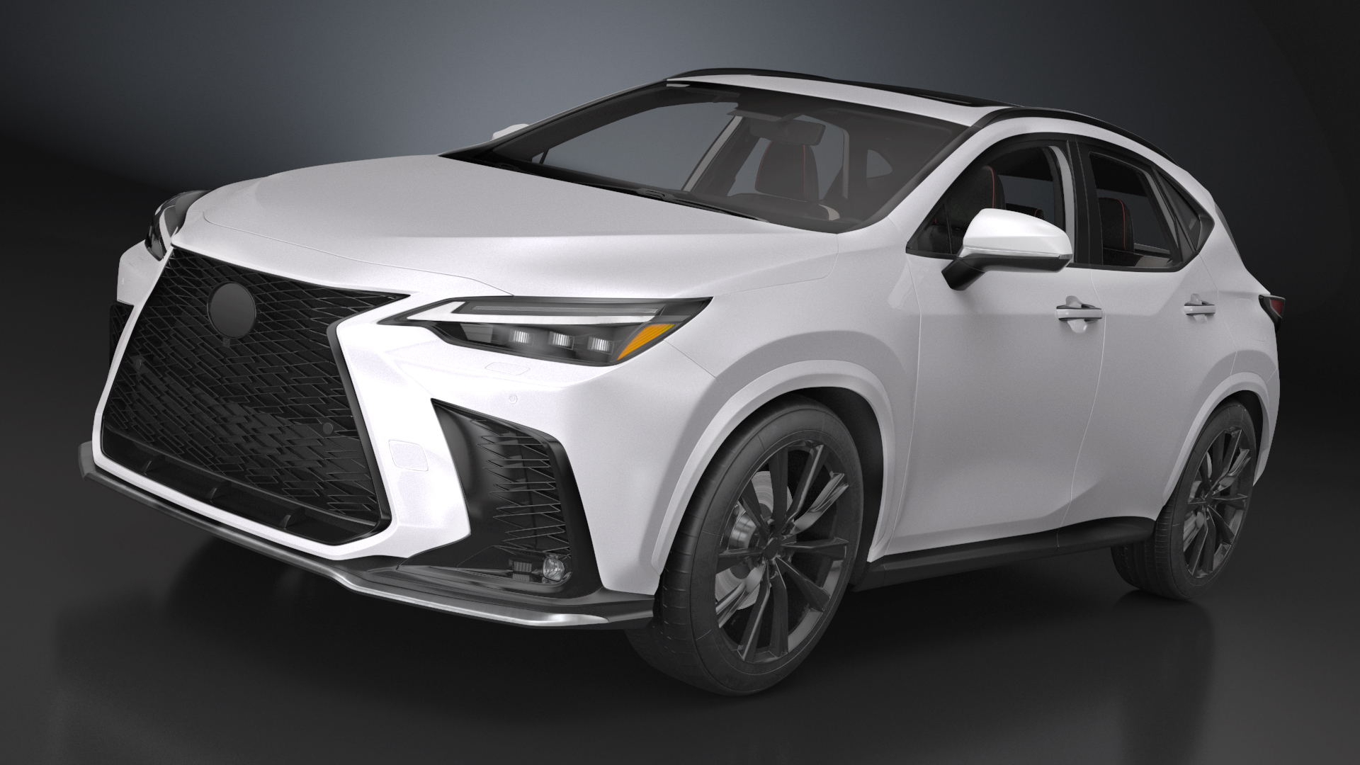 3D model Luxury Hybrid SUV White Simple Interior Rigged for Cinema 4D