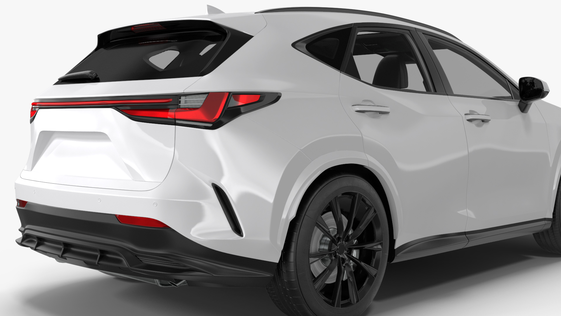 3D model Luxury Hybrid SUV White Simple Interior Rigged for Cinema 4D