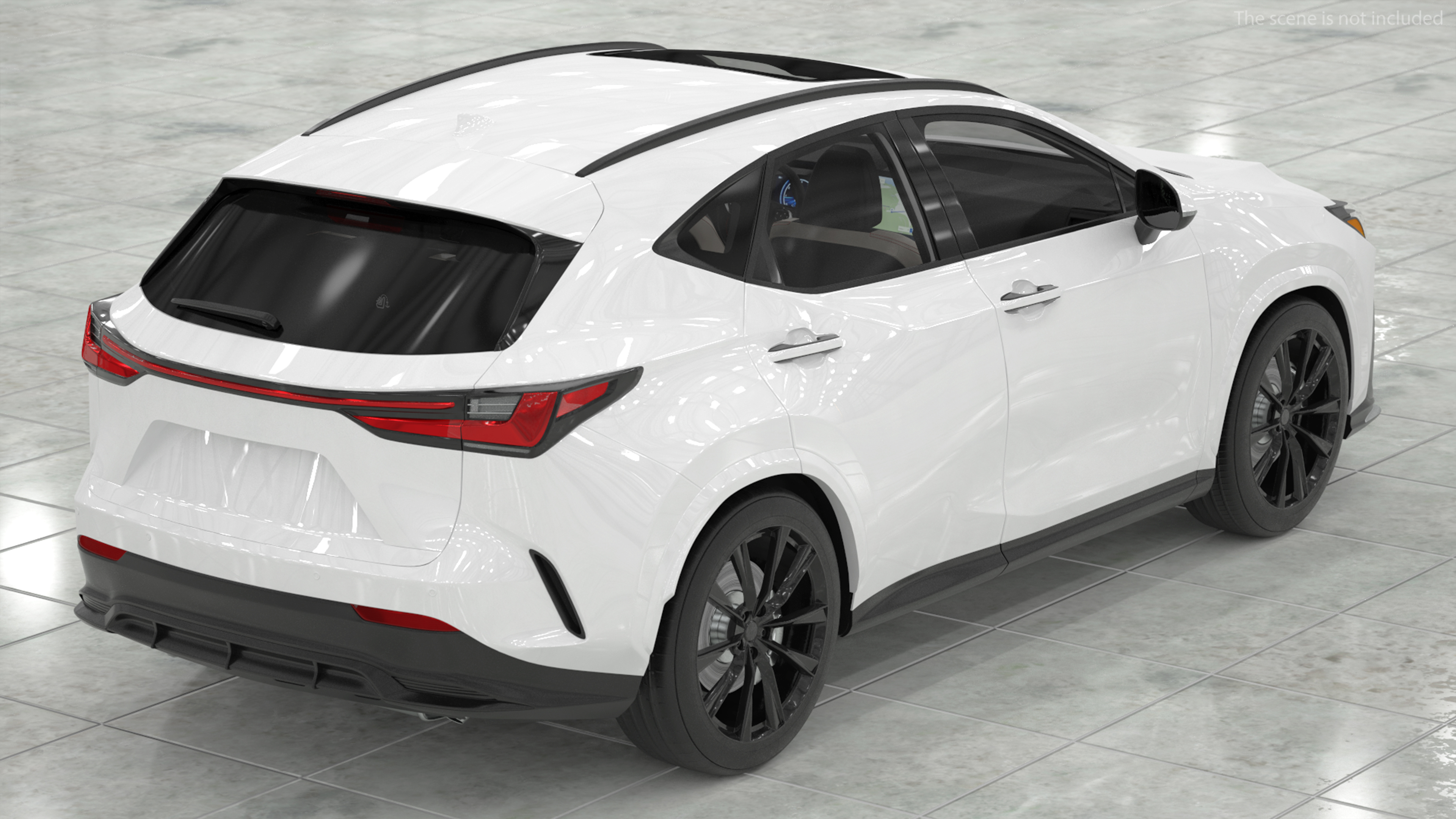 3D model Luxury Hybrid SUV White Simple Interior Rigged for Cinema 4D