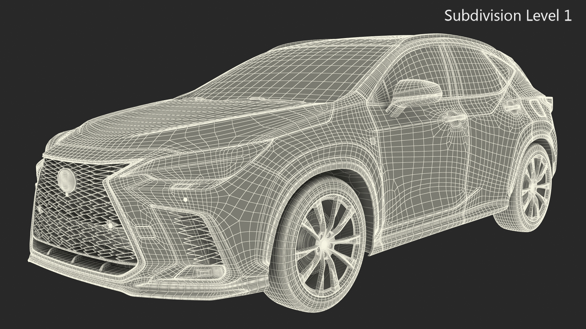 3D model Luxury Hybrid SUV White Simple Interior Rigged for Cinema 4D