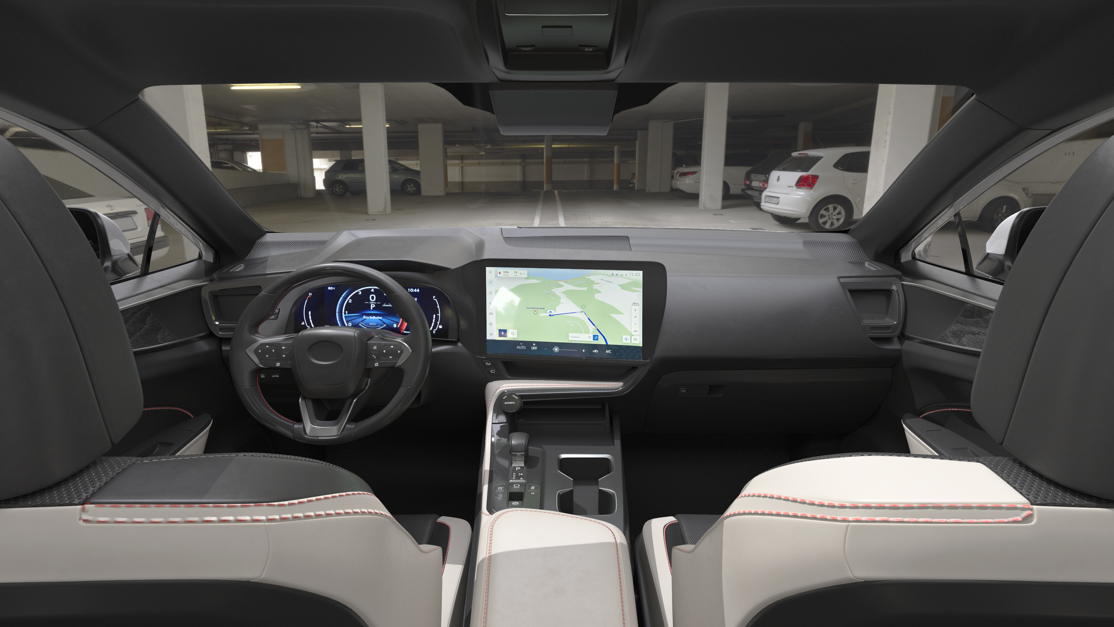 3D model Luxury Hybrid SUV White Simple Interior Rigged for Cinema 4D