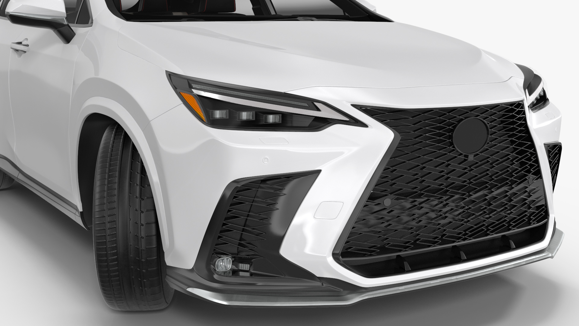 3D model Luxury Hybrid SUV White Simple Interior Rigged for Cinema 4D