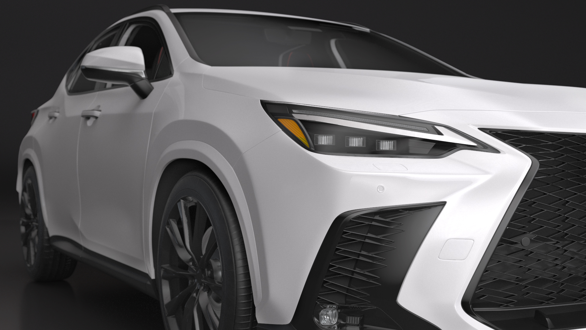 3D model Luxury Hybrid SUV White Simple Interior Rigged for Cinema 4D