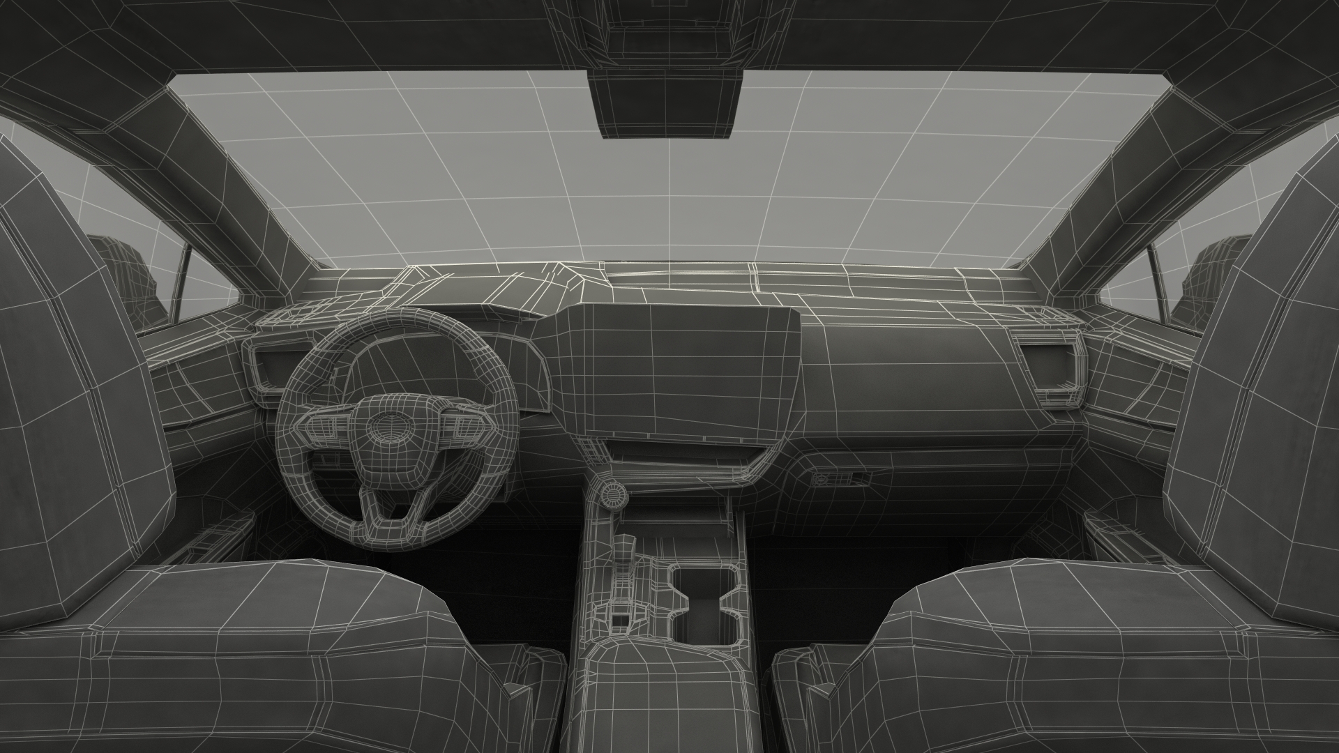 3D model Luxury Hybrid SUV White Simple Interior Rigged for Cinema 4D