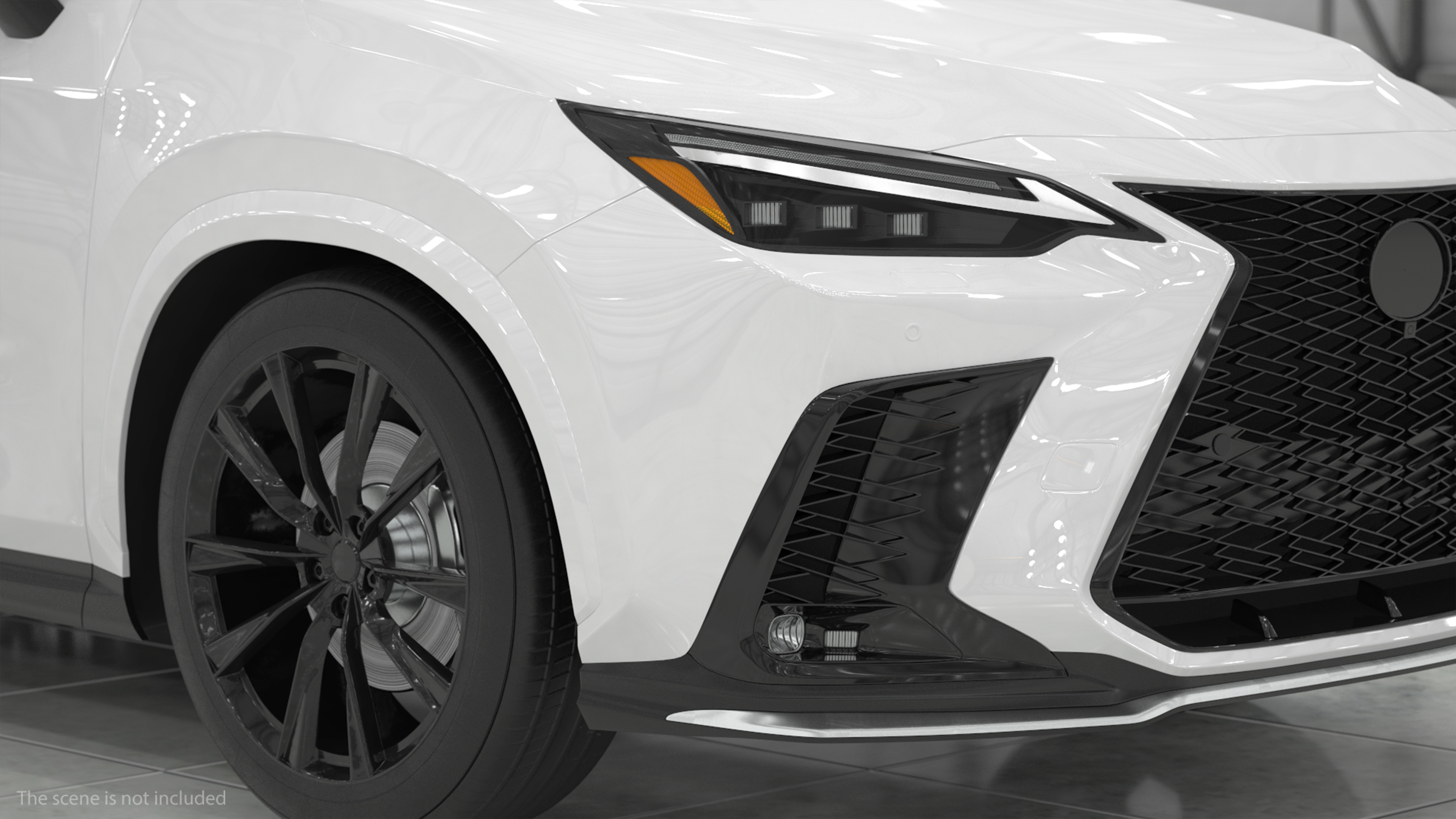 3D model Luxury Hybrid SUV White Simple Interior Rigged for Cinema 4D