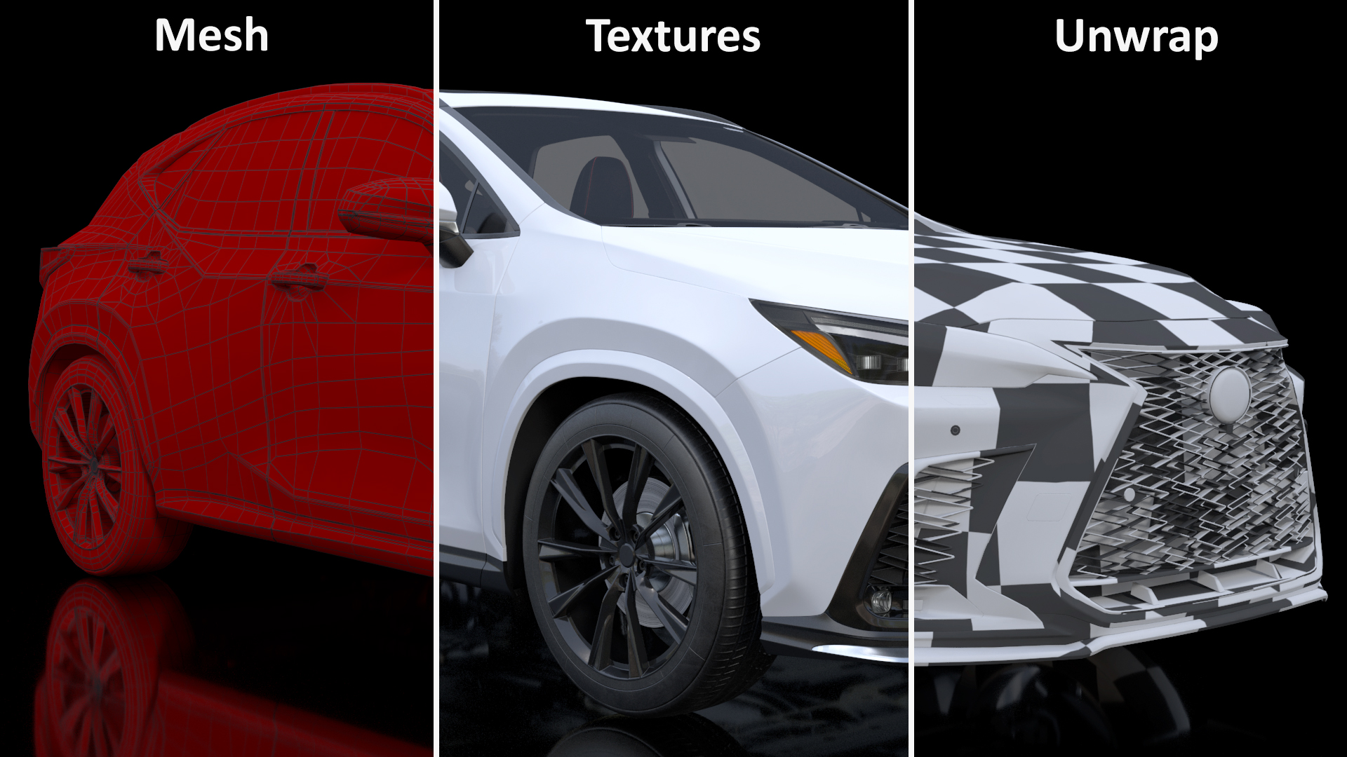 3D model Luxury Hybrid SUV White Simple Interior Rigged for Cinema 4D